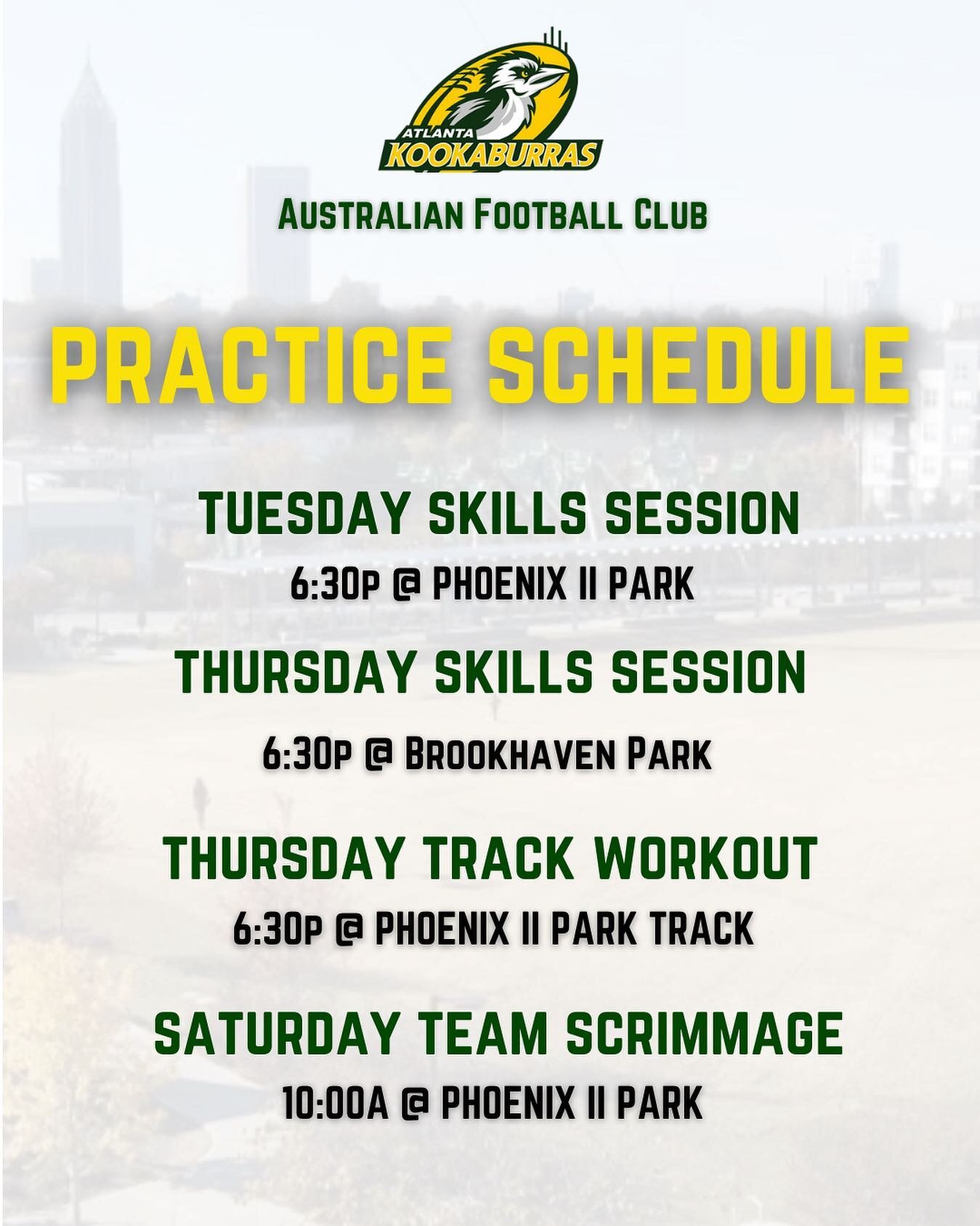 Plenty of opportunities to join us for a kick! New players always welcome #atlkookaburras