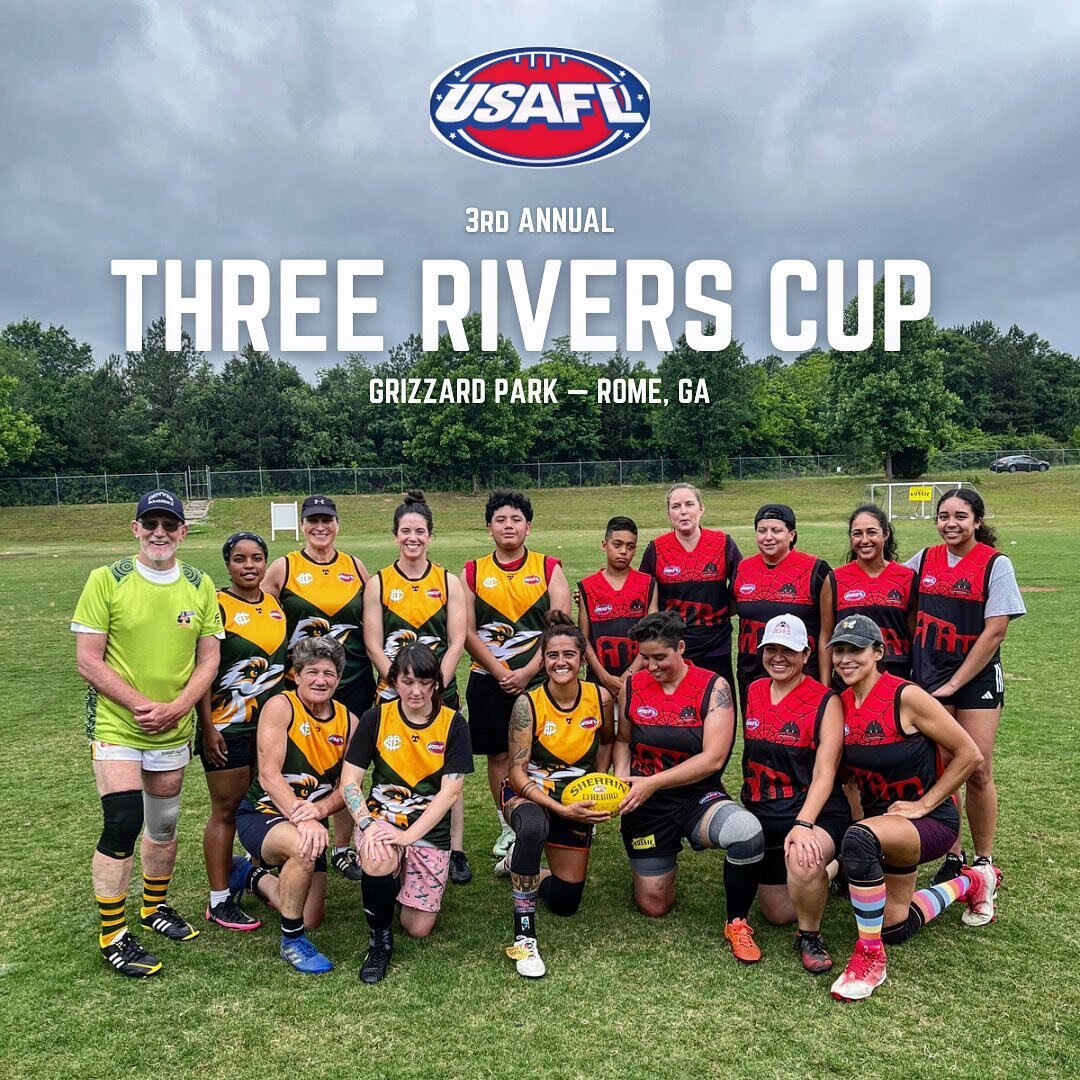 The Lady Kookas joined with @chattanooga_flying_foxes, @birminghamarfc and @romeredbacks to play the first women&rsquo;s footy match in the south in some years. Want to join us? New players welcome at all Kookas practices on Tuesday/Thursday/Saturday