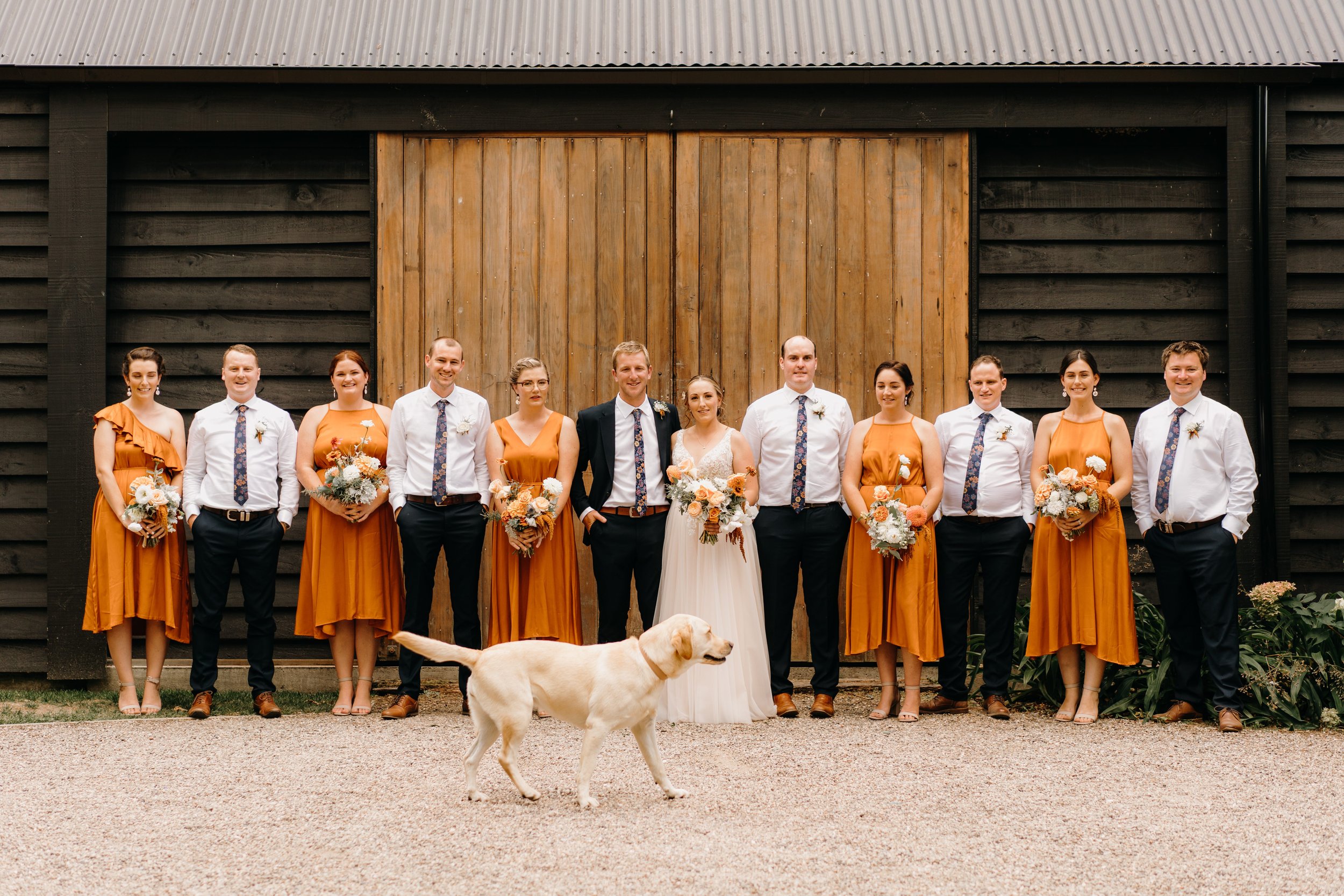  Bridal Party Wedding Photo at The Black Barn Lake Tarawera 