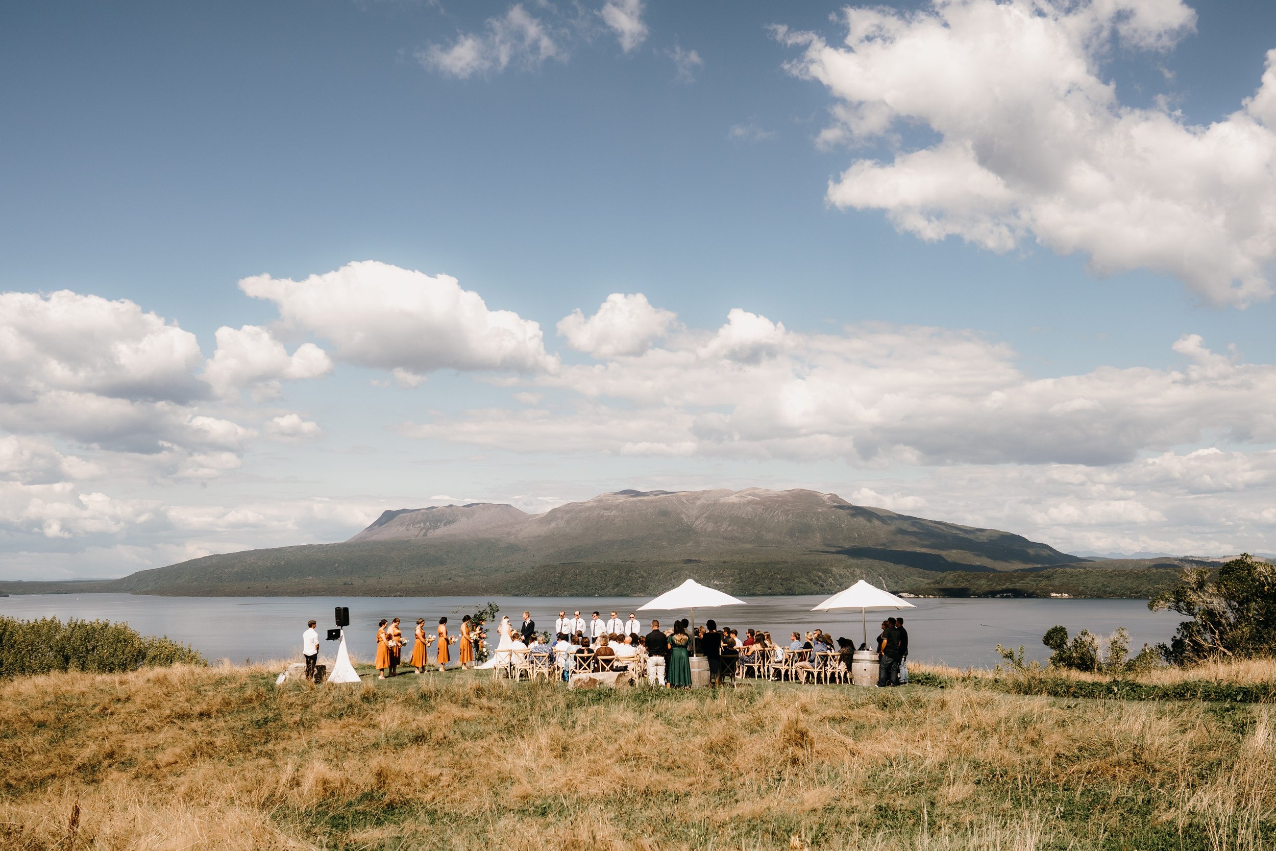  Ceremony overlooking Mount Tarawera at The Black Barn Lake Tarawera 