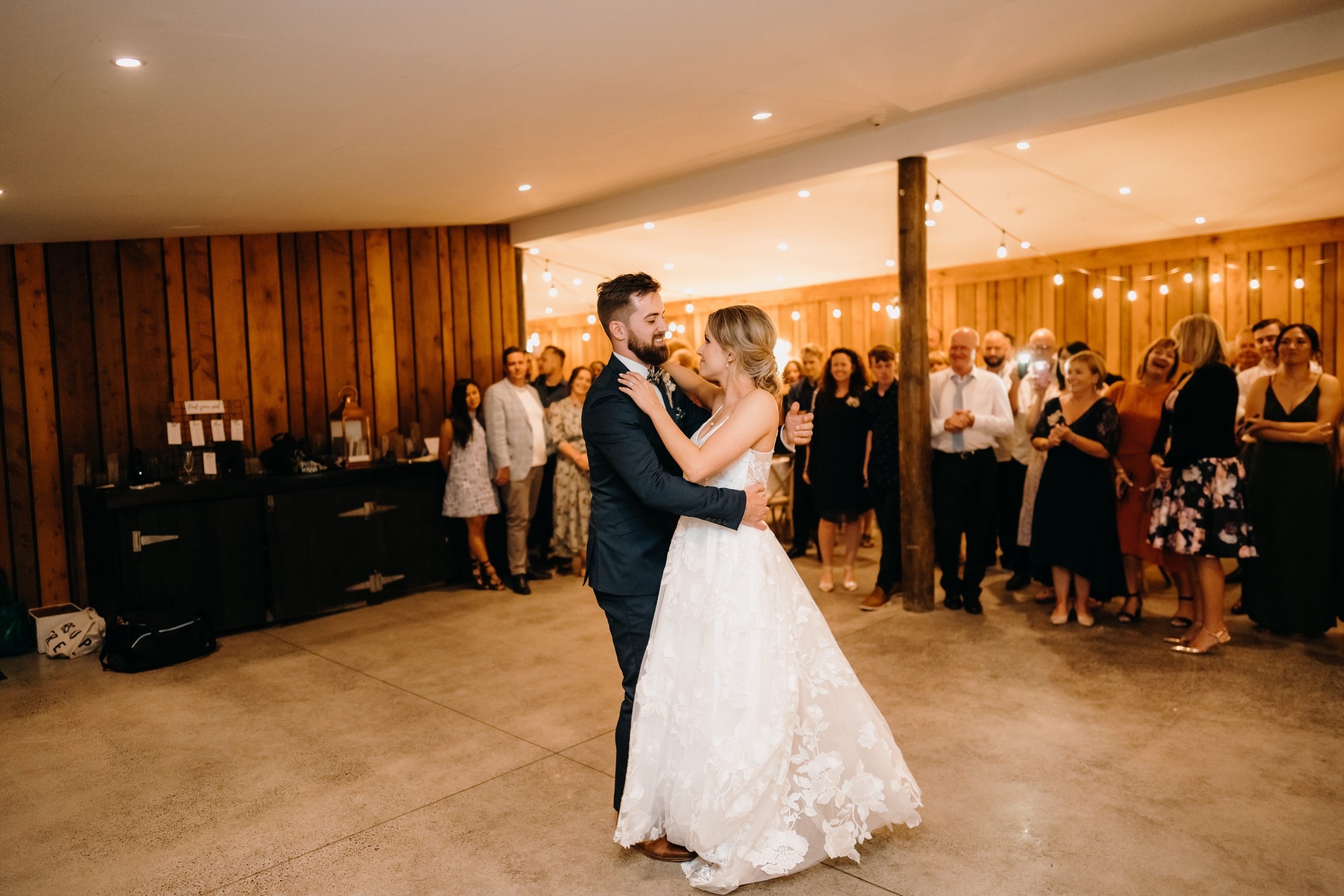  Couple dancing inside The Black Barn Lake Tarawera 