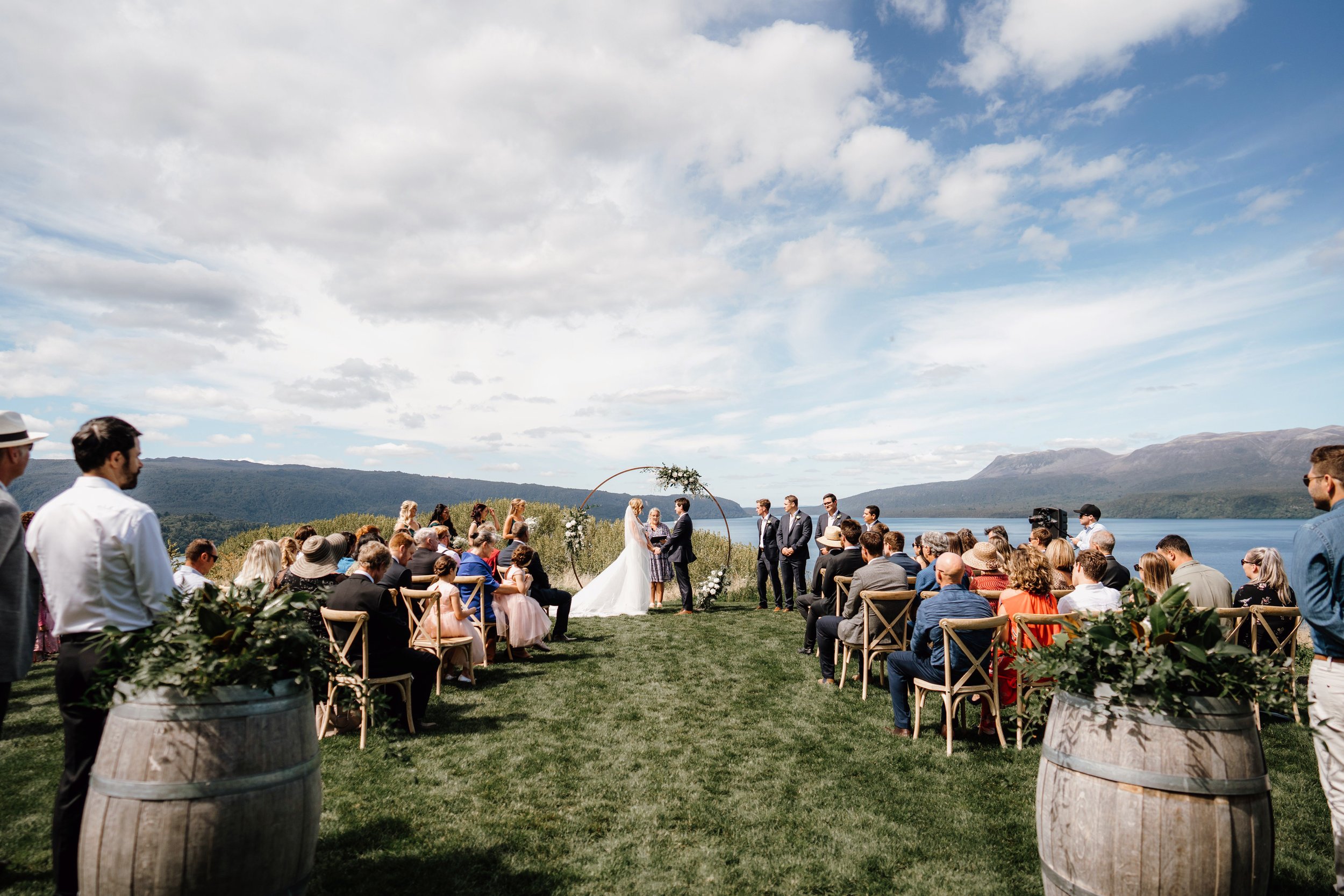  Ceremony overlooking Lake Tarawera and Mount Tarawera at The Black Barn Lake Tarawera 