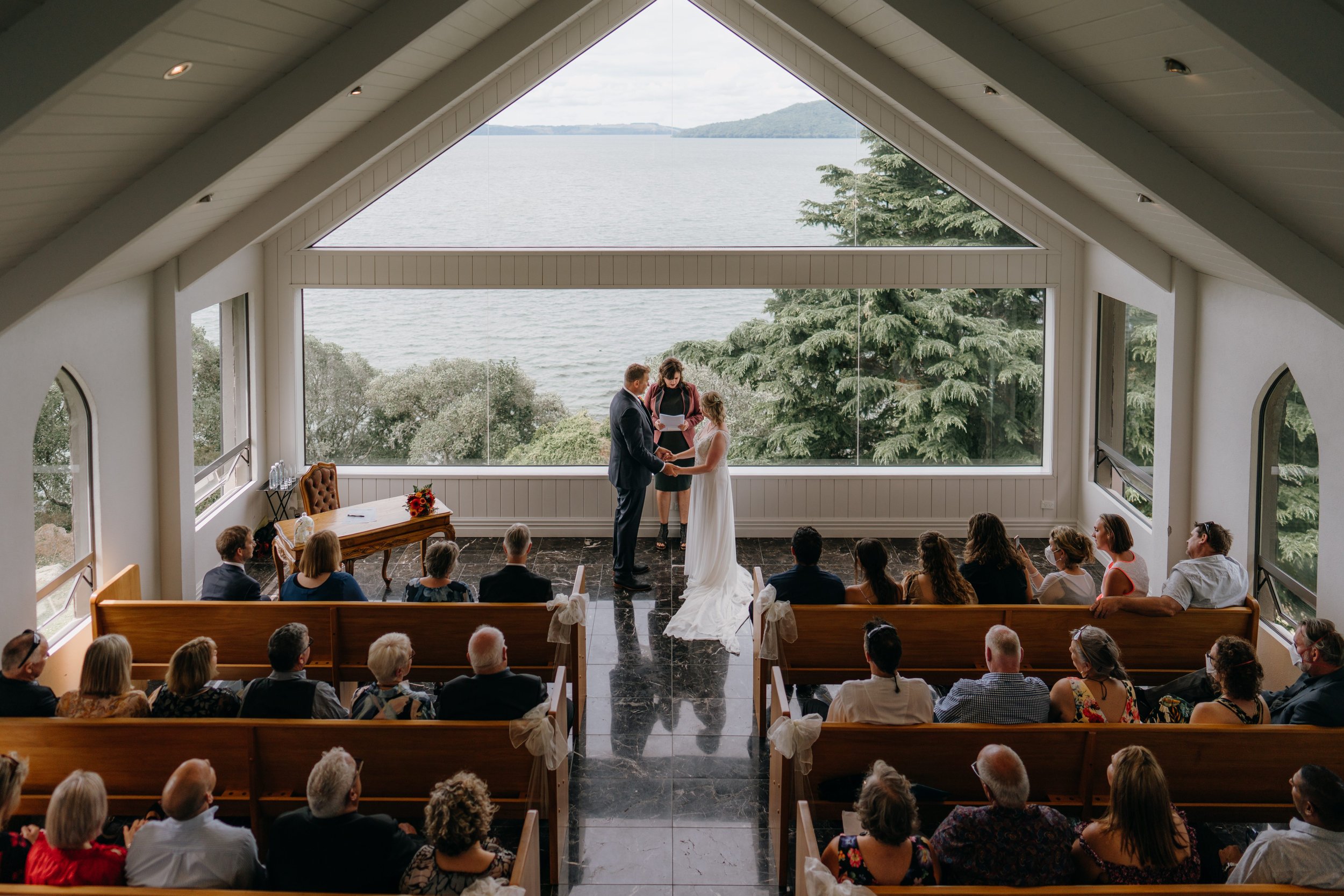  Ceremony in the Chapel at On the Point overlooking Lake Rotorua 