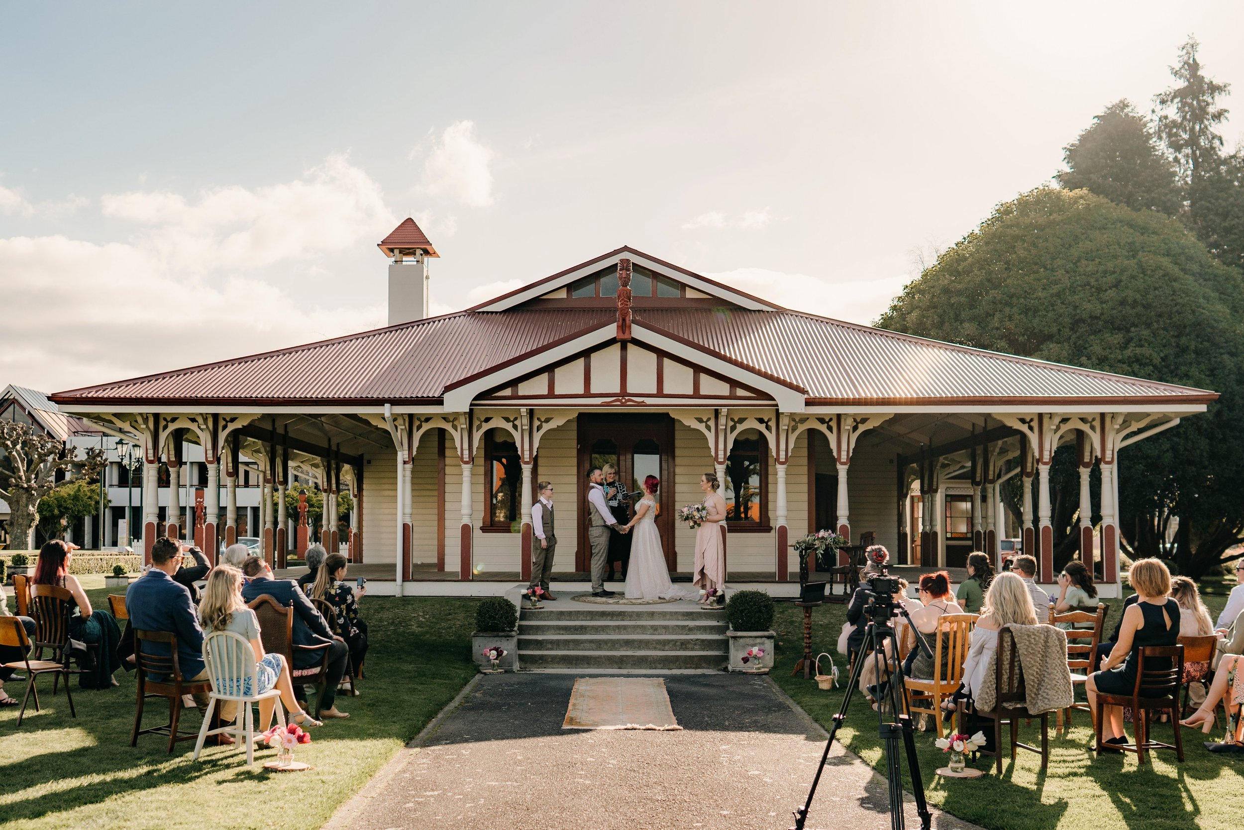  Wedding Ceremony at Te Runanga Tea Rooms in the Government Gardens 