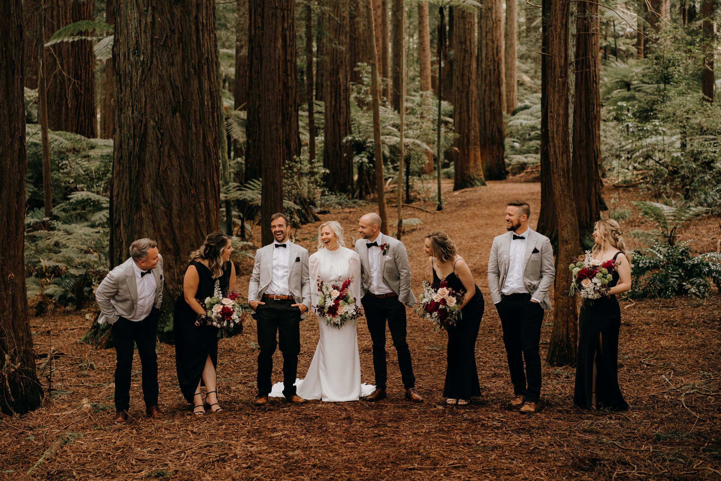  Bridal Party at The Redwoods Rotorua Wedding 