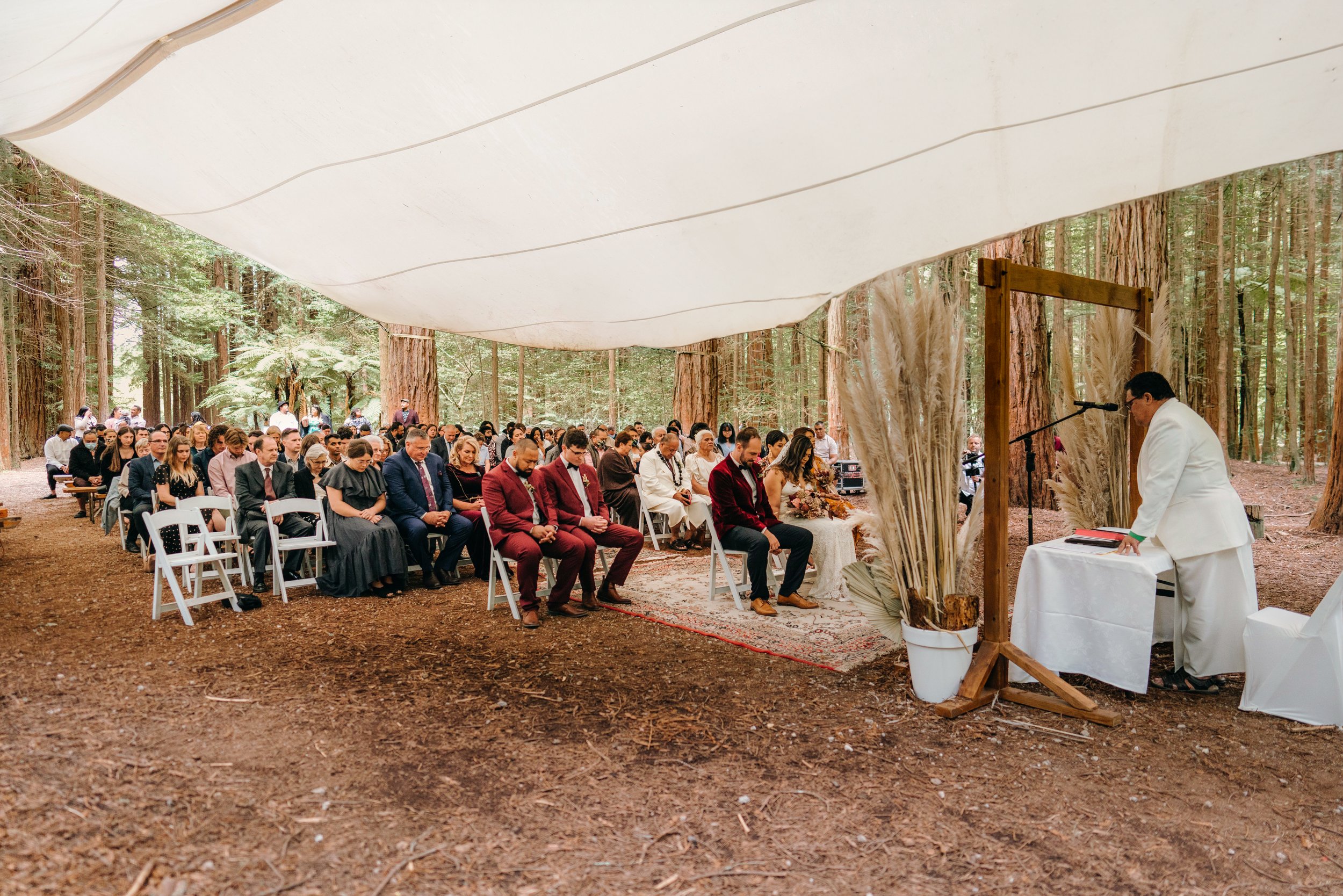  Wedding Ceremony under the Sails in The Redwoods in Rotorua 