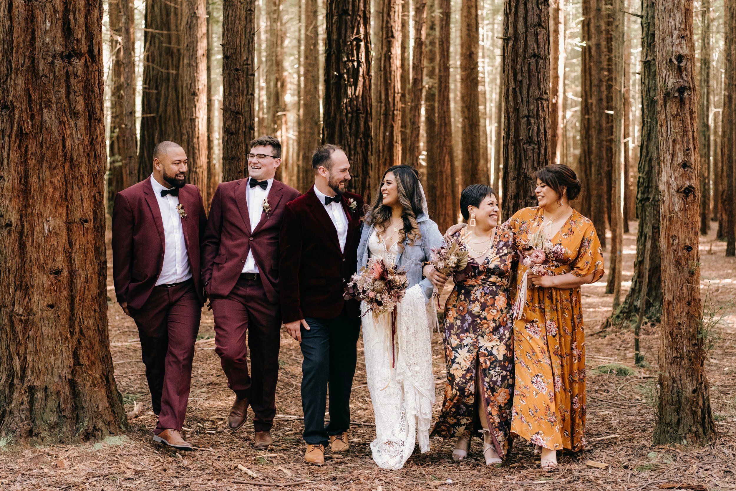  Bridal Party at The Redwoods Rotorua Wedding 