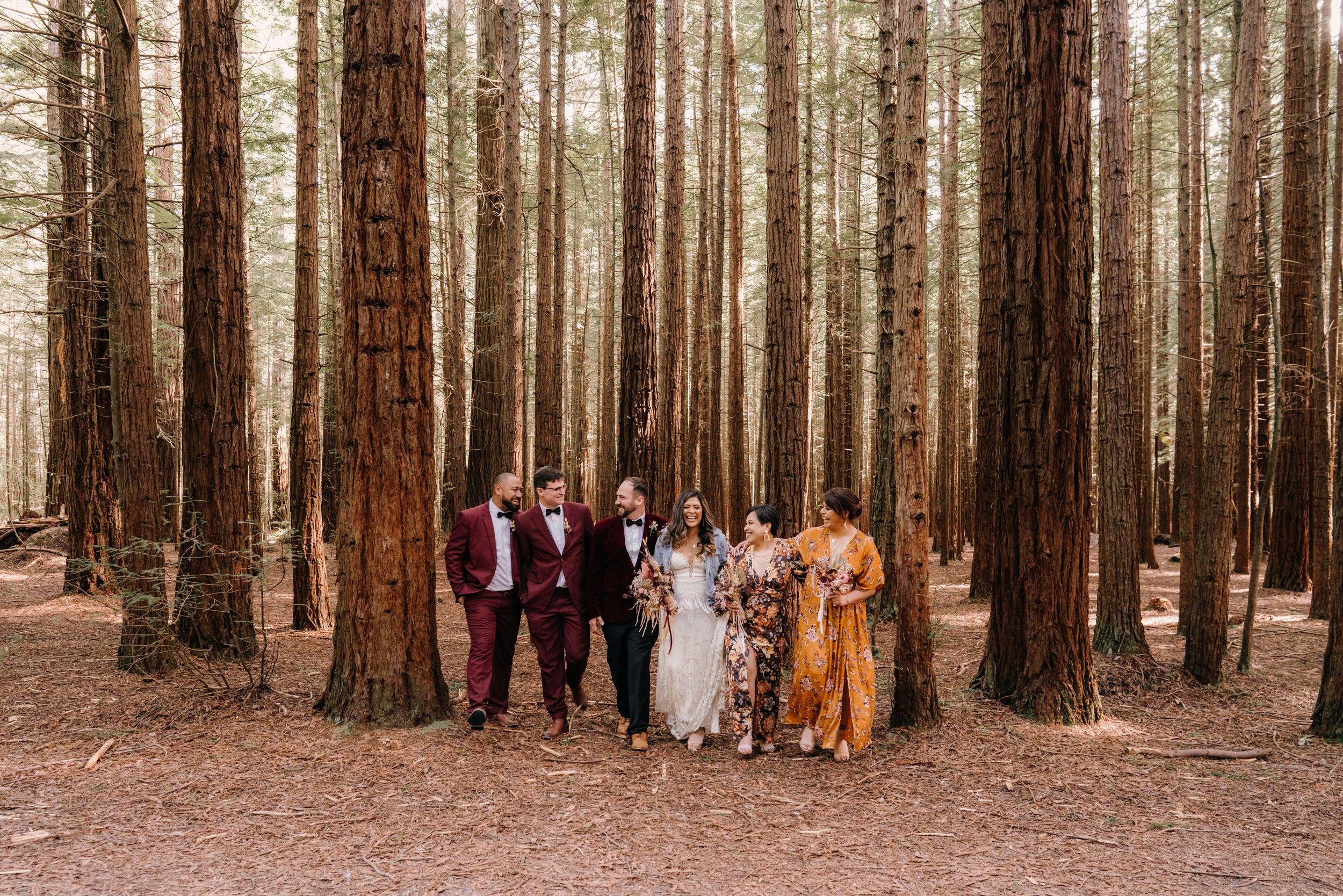  Bridal Party at The Redwoods Rotorua Wedding 