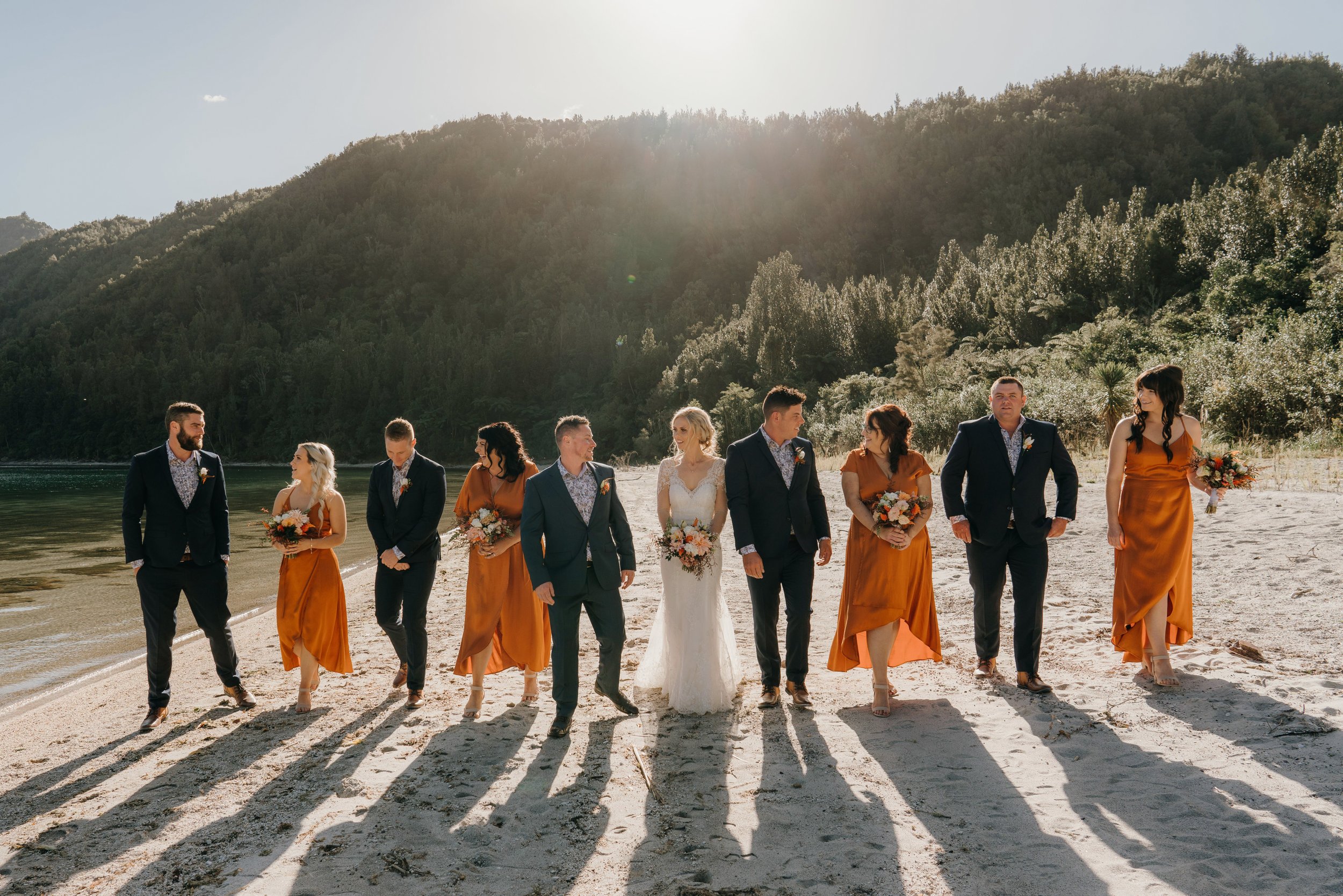  Bridal Party at Lakes Lodge Lake Okataina Rotorua Wedding 