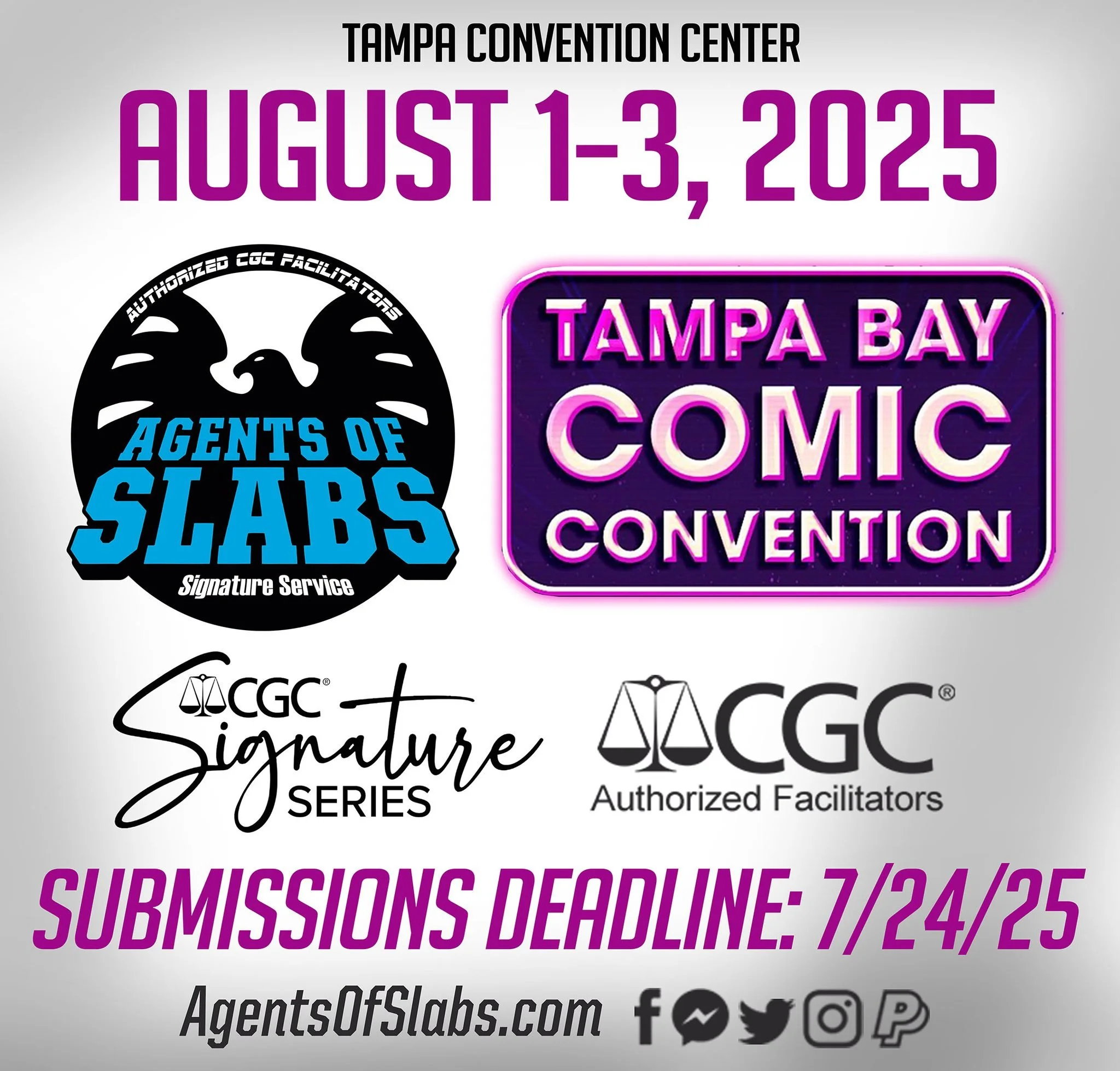 We are so looking forward to this hometown event! We will be on-site to help you with all your CGC submission needs! We are actively taking in mail-in submissions for this event as well. Mail-in submission deadline is: 7/24/25. Let's go get some Cuba