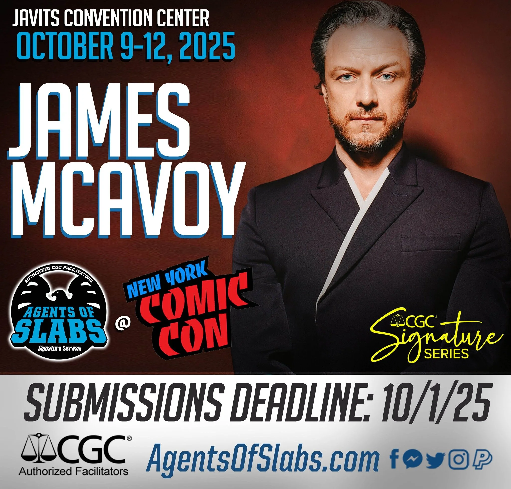 You want X-Men actors at New York Comic Con? You got 'em! This is just a small sample of the amazing celebrity line-up NYCC has to offer! Check out the rest of their celeb line-up at the NYCC website! Mail-in submission deadline for this event is 1