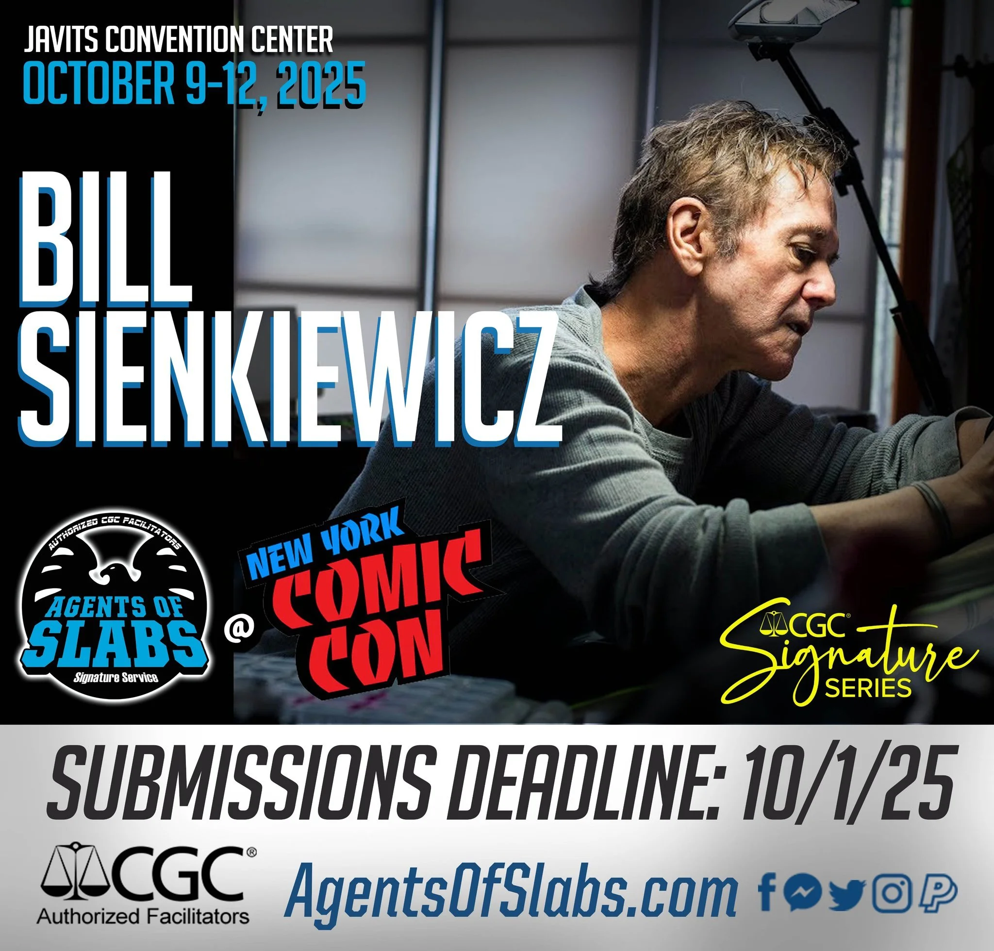 Just a small sample of the comic book greats coming to New York Comic Con! We are actively taking submissions for these great guests and more! Head on over to the NYCC website to see the ever-growing list of great comic book talent! Mail-in submissio