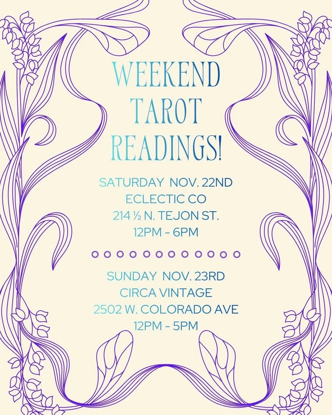 Join me this weekend for some Tarot readings! 
#tarotcardreadersofinstagram
#oraclecardreadersofinstagram
#energyreadersofinstagram 
#sourceconsciousness
#higherselfcontact
#messagesfromspirit
#weekendtarot 
#funsummervibes 
#summermagic
#esoterickno