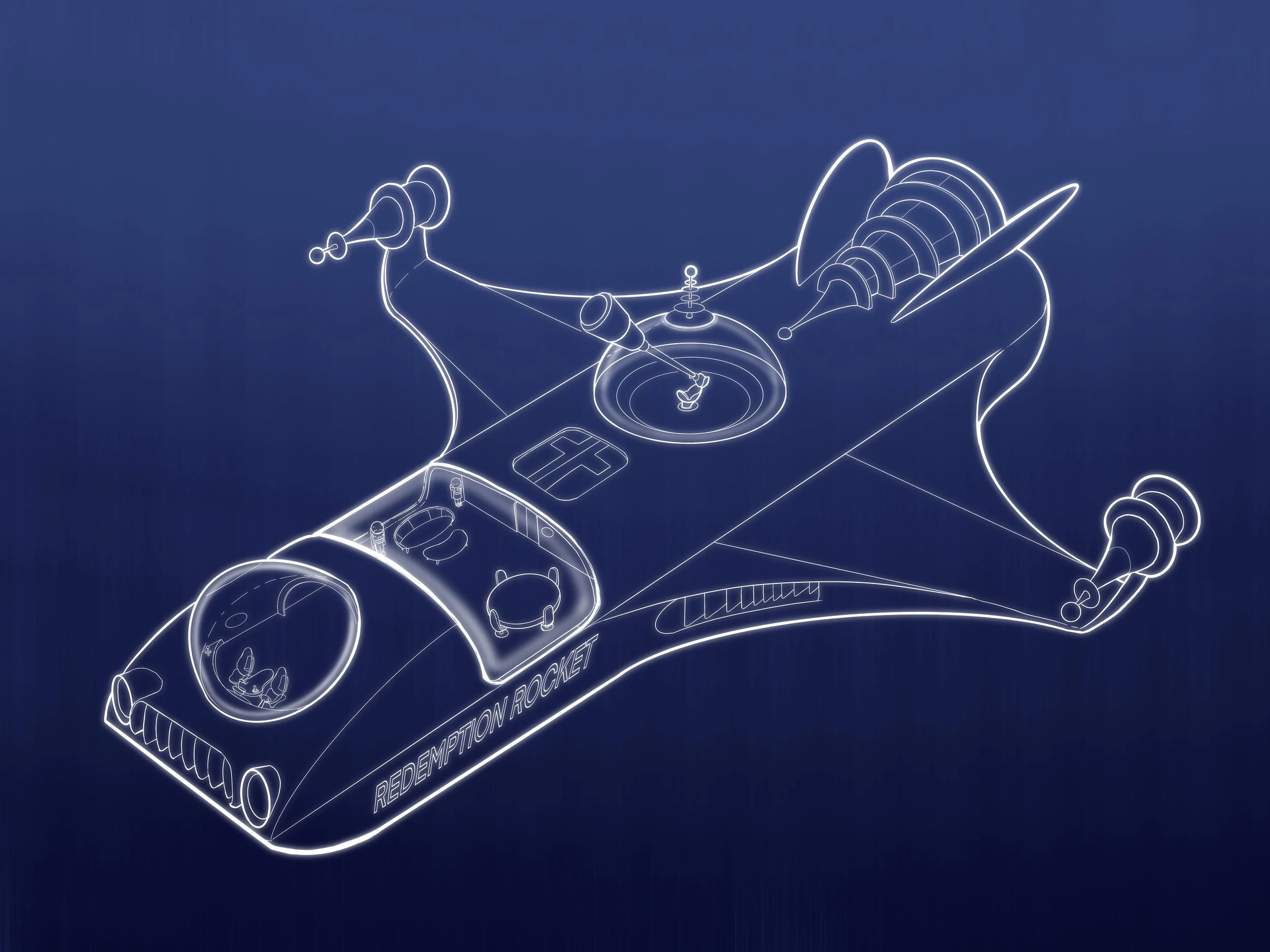 Children's VBS curriculum spaceship illustration