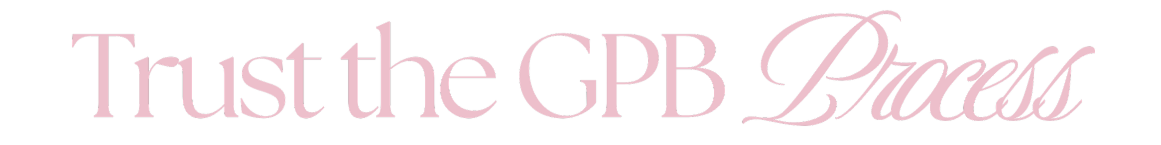Pink text saying "Trust the GB Bless" on a black background.