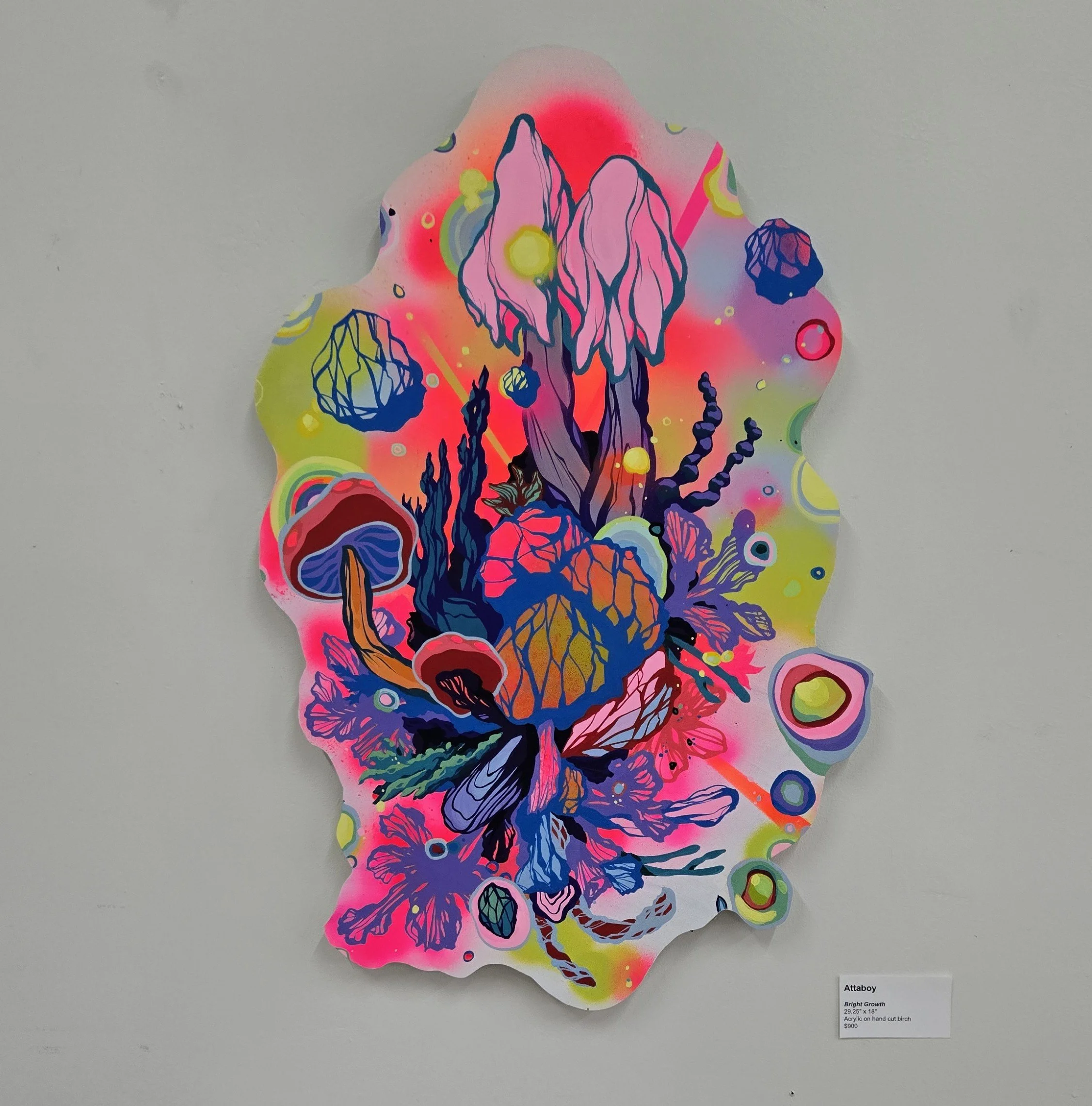 PAINTING - "Bright Growth" original acrylic on birch by Daniel "Attaboy" Seifert