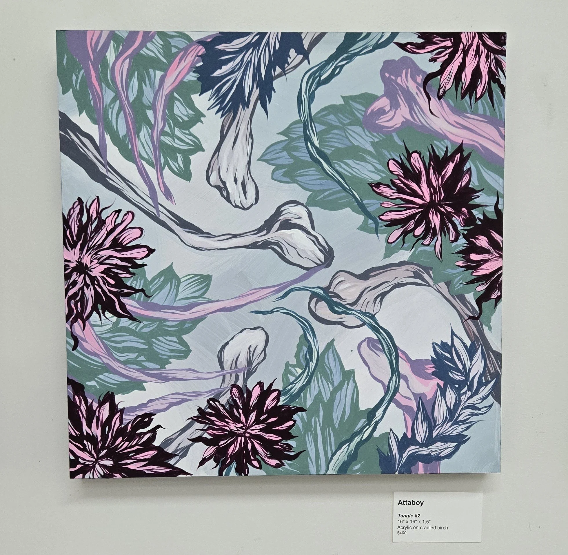 PAINTING - "Tangle #2" original acrylic on panel by Daniel "Attaboy" Seifert