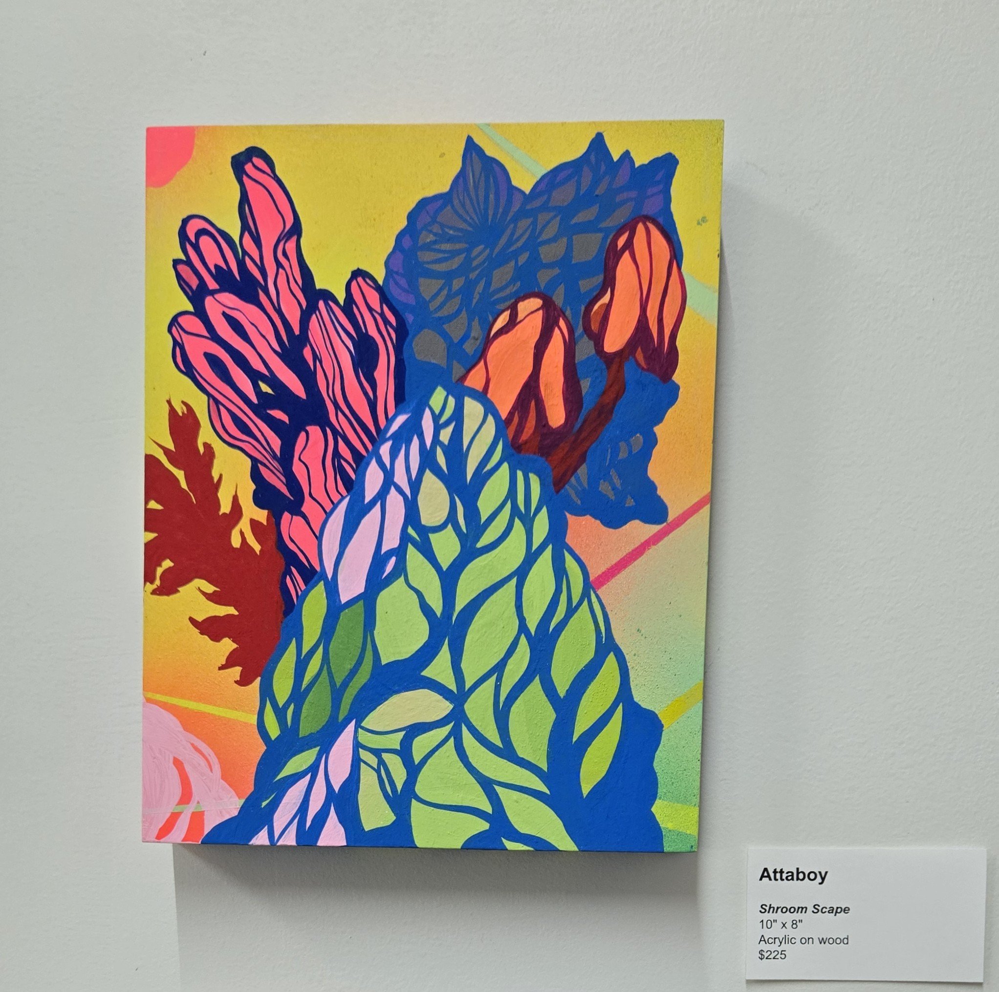 PAINTING - "Shroom Scape" original acrylic on wood by Daniel "Attaboy" Seifert