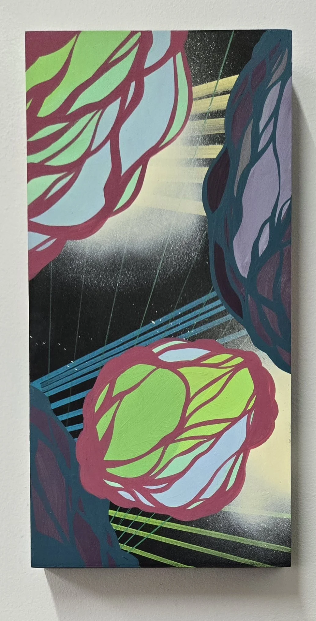 PAINTING - "Spline Scape #3" original acrylic on panel by Daniel "Attaboy" Seifert