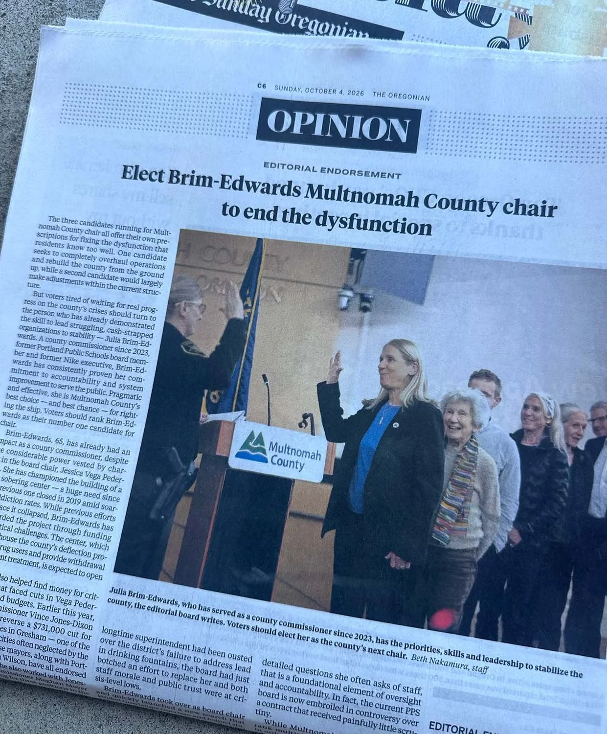 Editorial Endorsement November 2026: Elect Julia Brim-Edwards as Multnomah County chair to End the Dysfunction