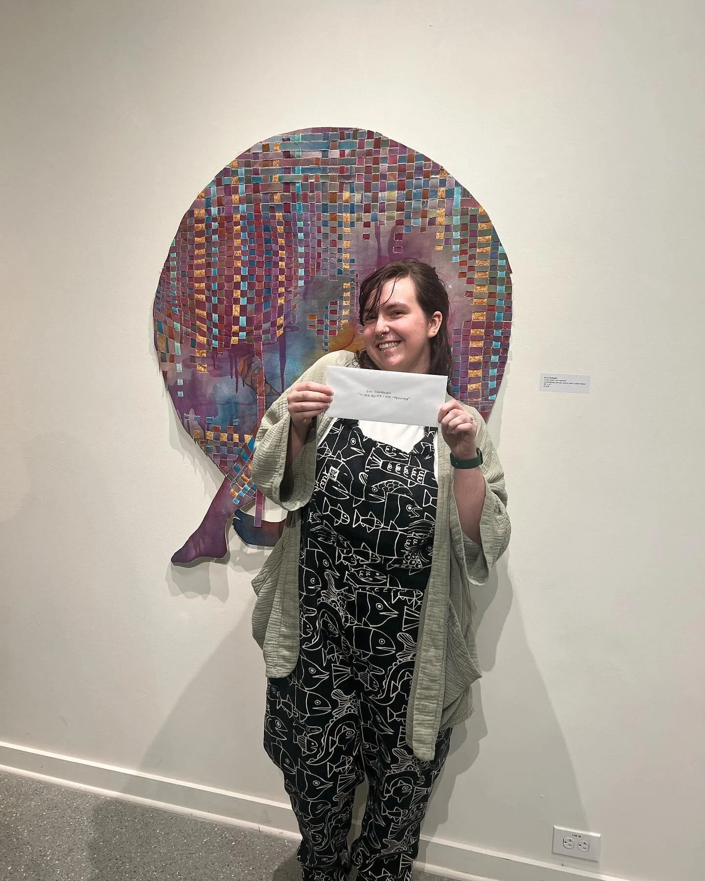 thank you so much to the @smithgallery and Samantha @lookingglassgallerypsu for the honor of joining App State&rsquo;s permanent collection! AND huge congratulations to all of my fellow winners!!
&bull;
&bull;
&bull;
#wovenpainting #interdisciplinary