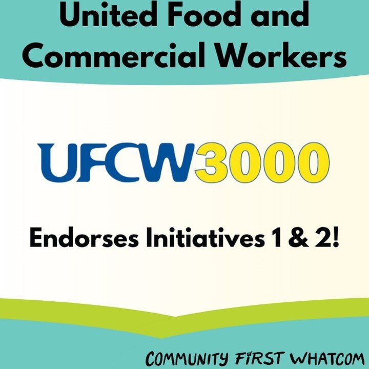 Proud to be endorsed by United Food and Commercial Workers 3000! With over 2,000 members in Whatcom and Skagit, this is a powerful endorsement.

Thank you UFCW 3000!