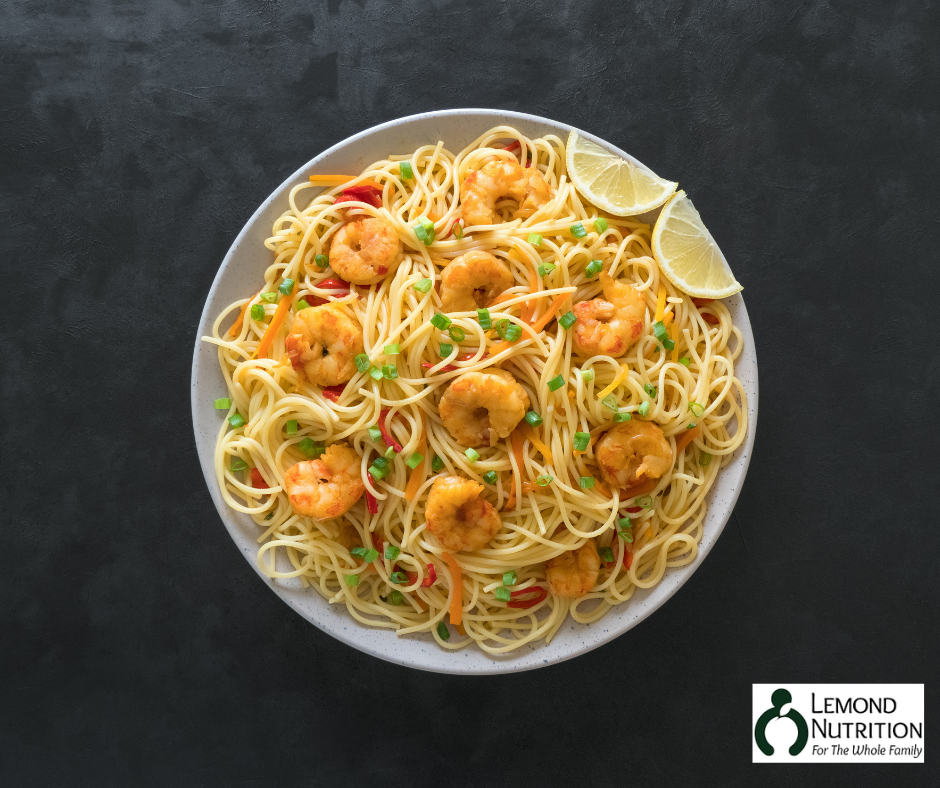 Lemon Garlic Shrimp Pasta with Spinach