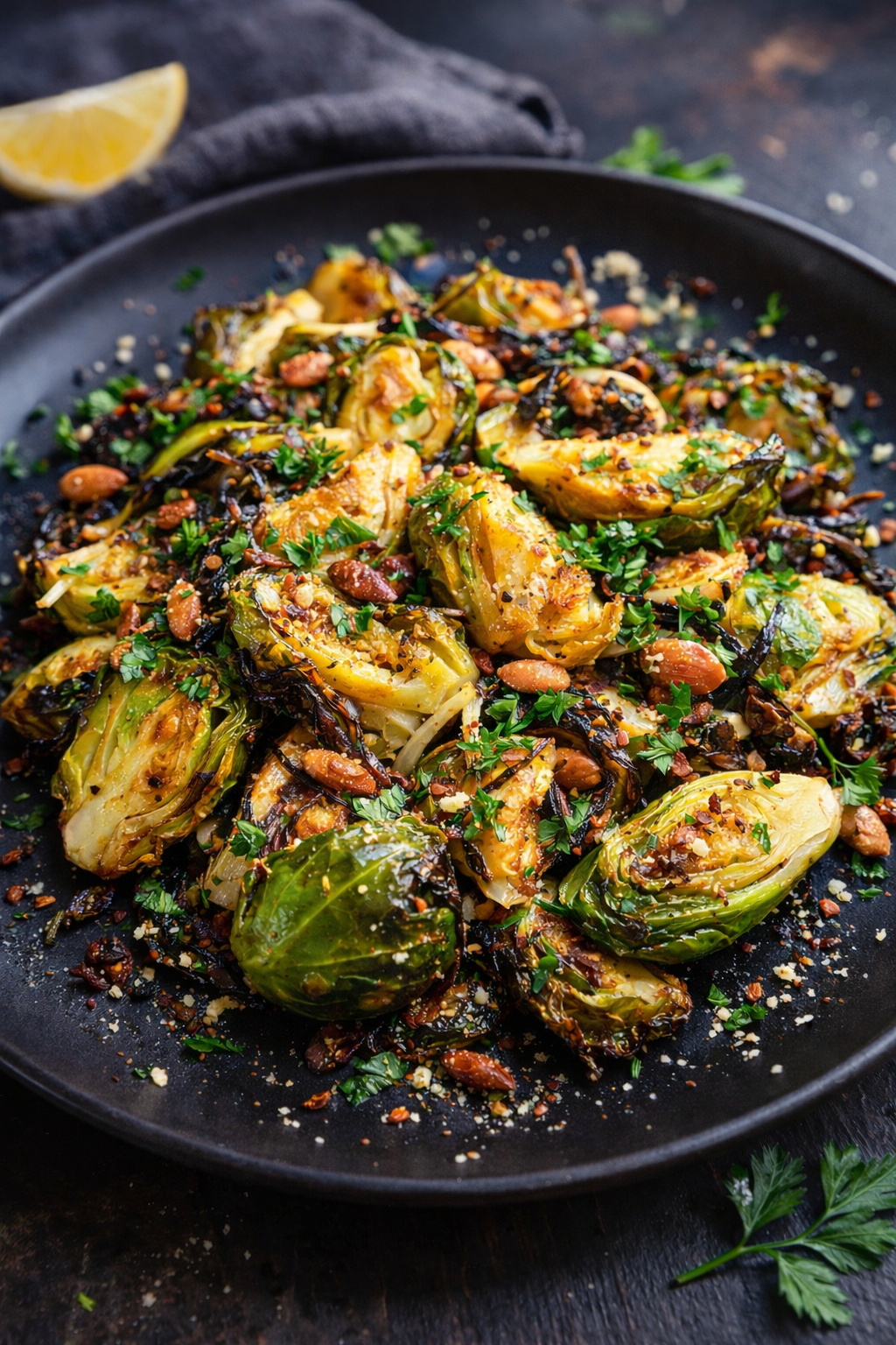 Golden Roasted Brussels Sprouts with Balsamic Drizzle