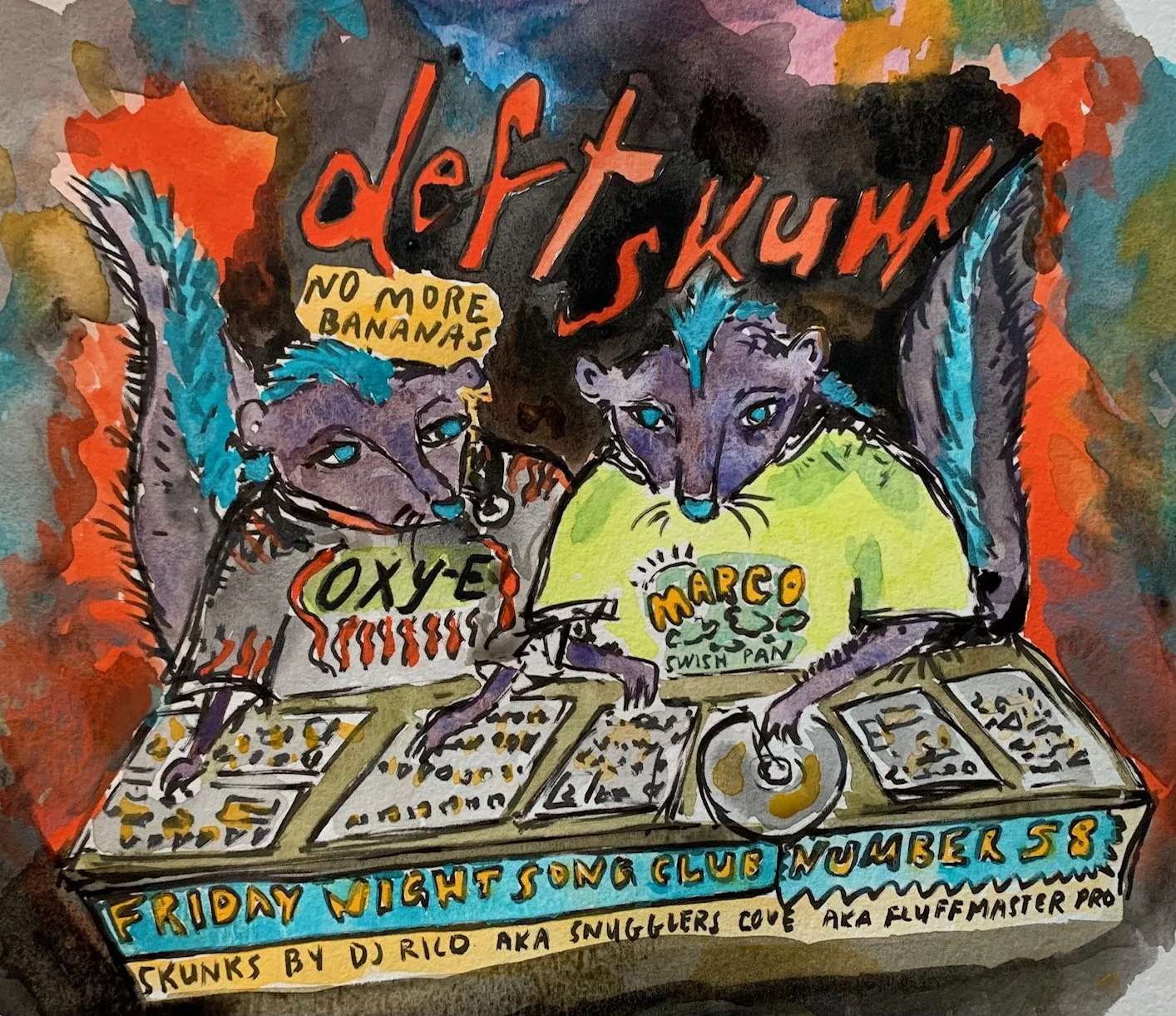 Lyric sheet for Deft Skunk by Oxy-E
For Friday Night Song Club