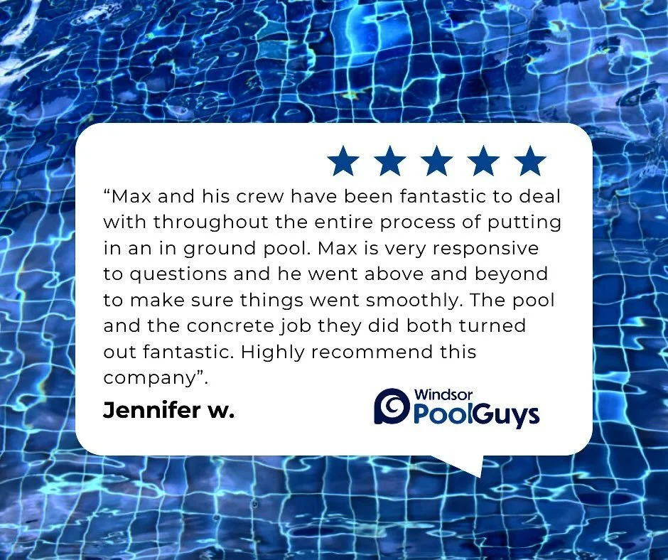 Grateful for our wonderful clients and reviews like this! #WindsorPoolGuys