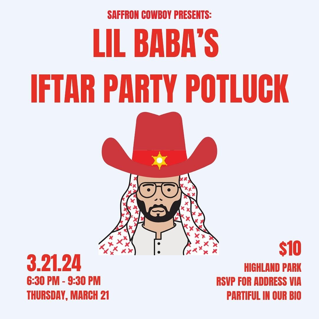 We&rsquo;re hosting 2 Iftar dinners! AND an Eid party ( more to come for Eid, but save the date it will be 4.9.24 from 6:30 - 9:30 pm). Each of our events will be in Highland Park, Los Angeles. 🎉🎈🎁

The 1st Iftar is a potluck, so please sign up to