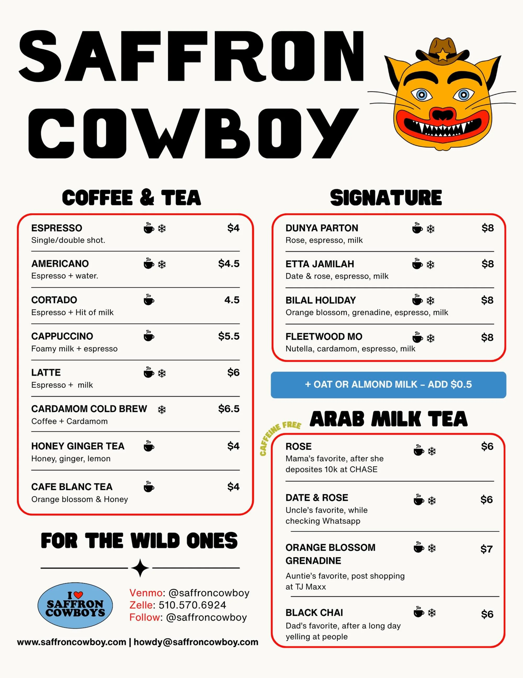 New coffee and tea menu 💅🏼