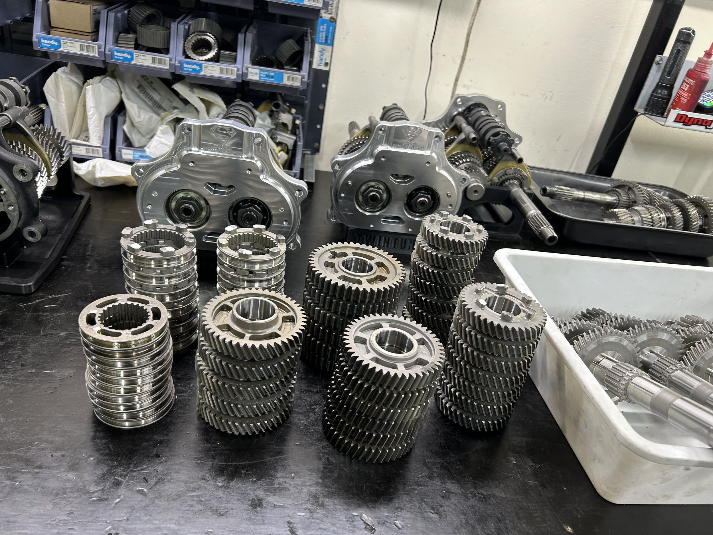 Gear sets awaiting treatment