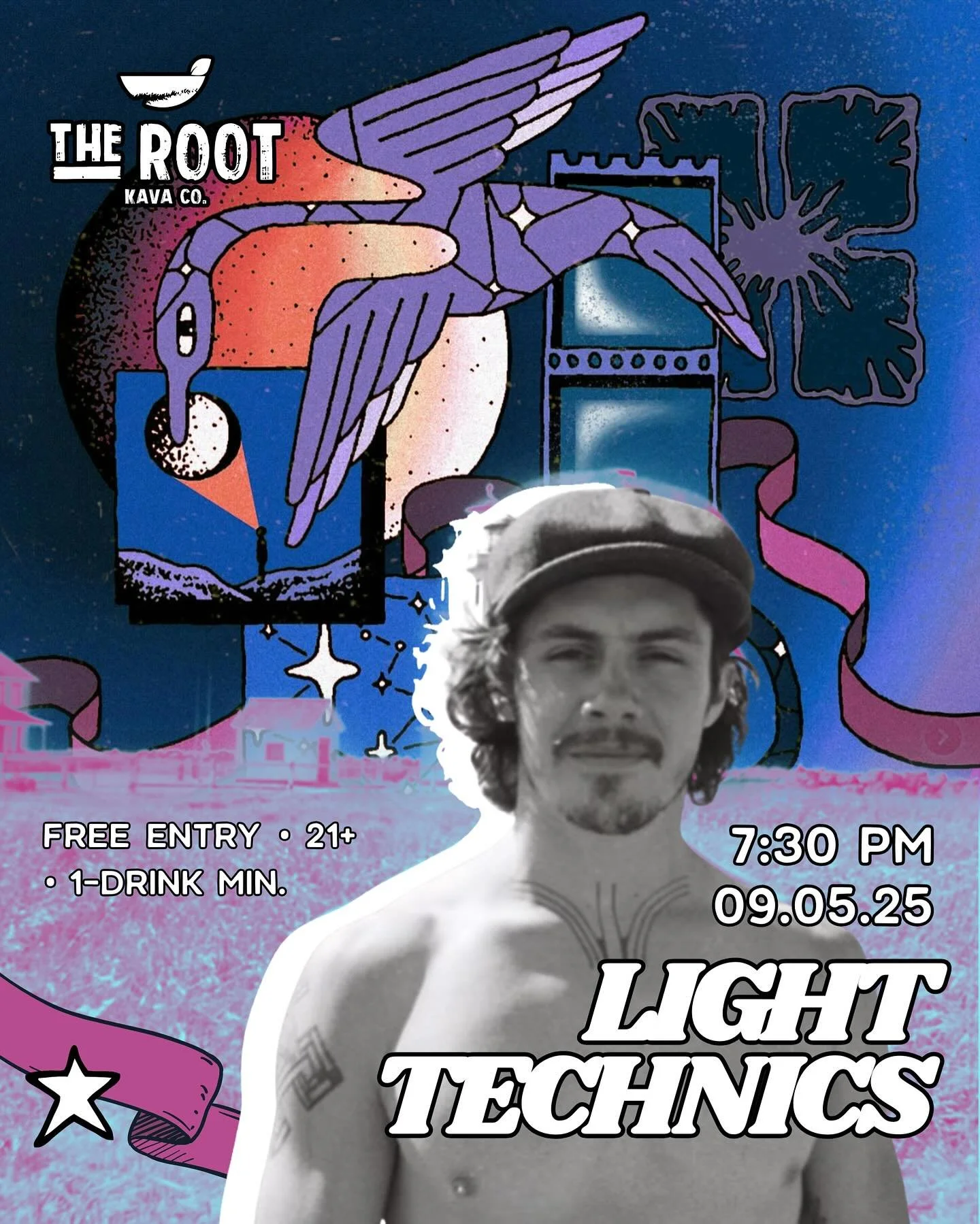 First Friday is TOMORROW @ 7:30 ft @light_technics ✨
.
.
.
#therootkavaco #bouldercolorado #boulder #bouldermusic #firstfriday #kavabar #bula