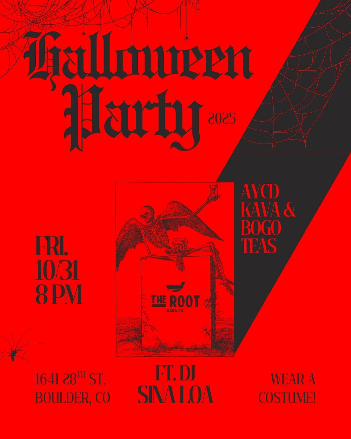 Our annual Halloween party is Friday, Oct. 31 at 8 PM ft. DJ Sina Loa! Wear a costume… or else. All-you-can-drink traditional kava for $30 and buy-one-get-one plain teas all night long. Boo-la! 👻
