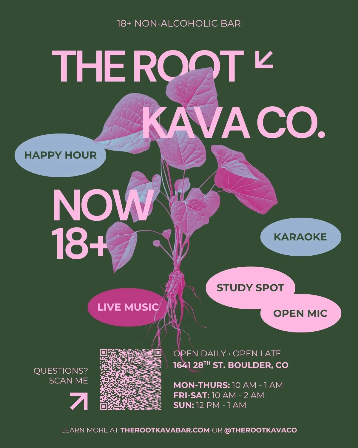 Cat&rsquo;s out of the bag&hellip; We&rsquo;re going back to 18+! Grab some friends, grab a bula, and enjoy! Our space is the perfect place to get work done during the day and socialize and relax at night. Plus, enjoy events like all-you-can-drink ka