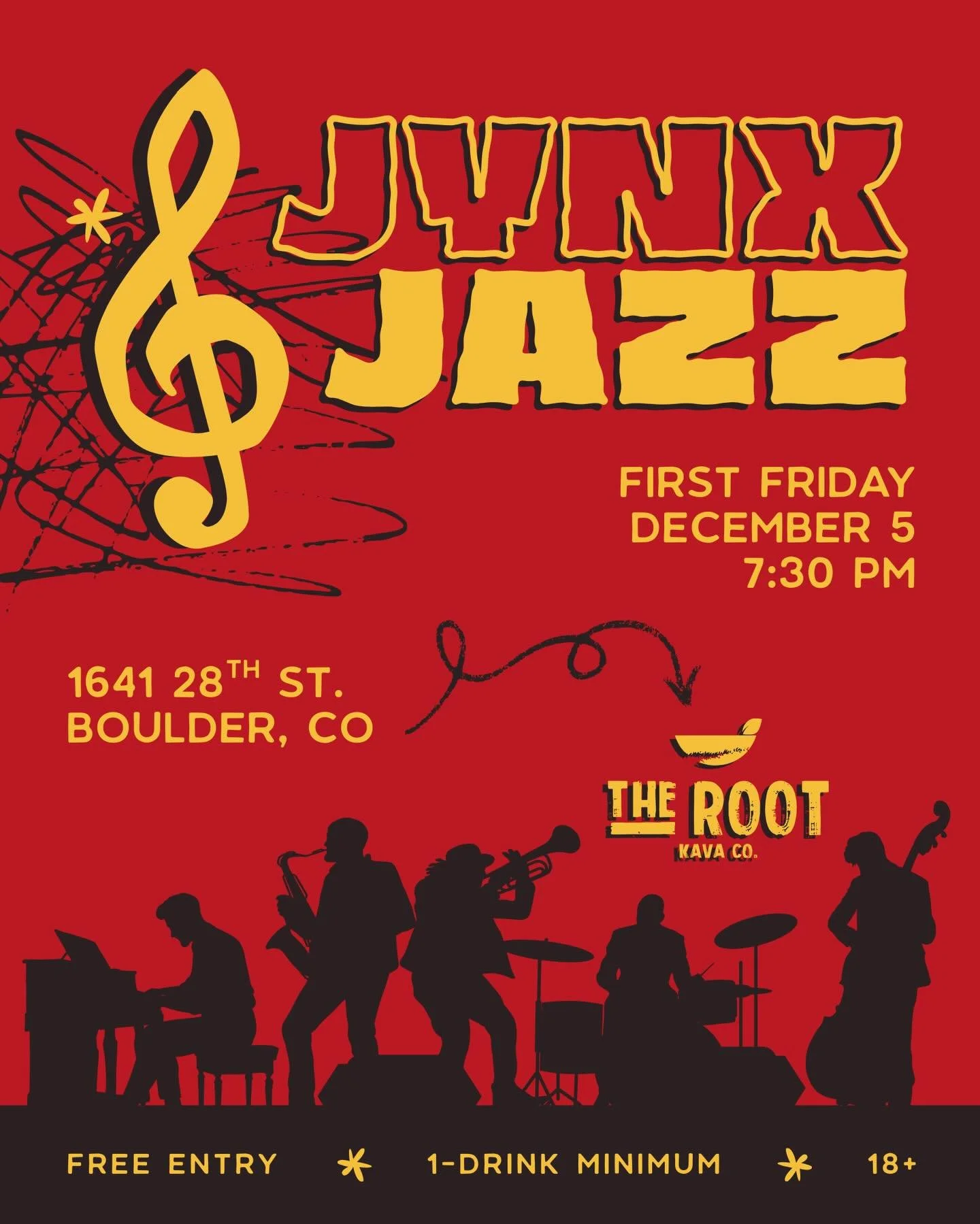 Big week ahead! First Friday ft. @jynx_jazz at 7:30. Check our highlight for the full weekly lineup!
.
.
.
#therootkavaco #jynxjazz #firstfriday #kavabar