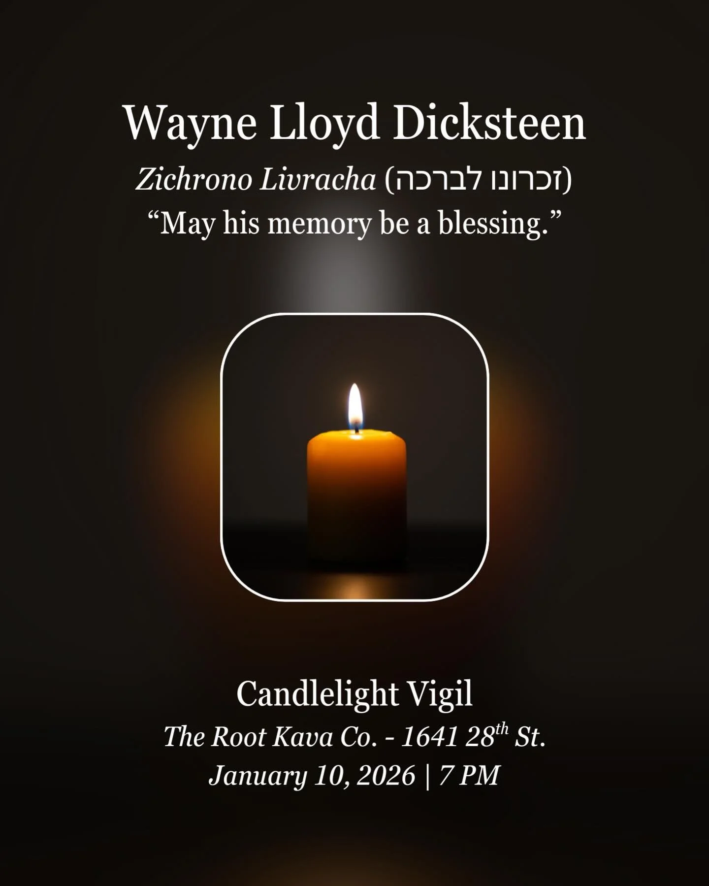 Please join us in honoring the life, legacy, and memory of our beloved community member, Wayne, who departed from us this weekend. The vigil will take place this Saturday at 7 PM at the bar. Candles will be provided. 🕯️🕊️