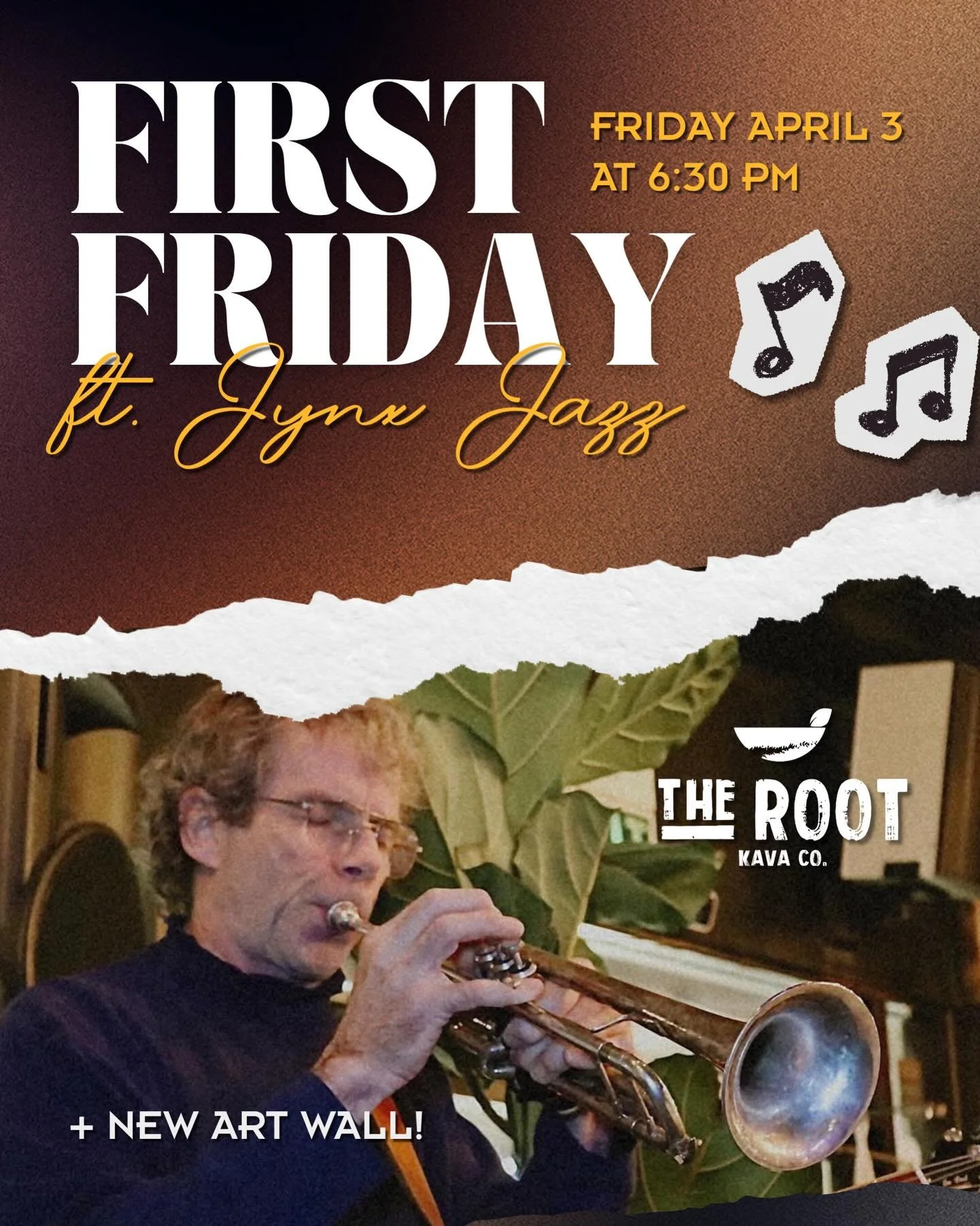 Join us this First Friday for amazing new art on our gallery wall and a live performance by fan-favorite @jynx_jazz! 🎺🎼
.
.
.
#therootkavaco #jynxjazz #livemusic #bouldercolorado #firstfriday