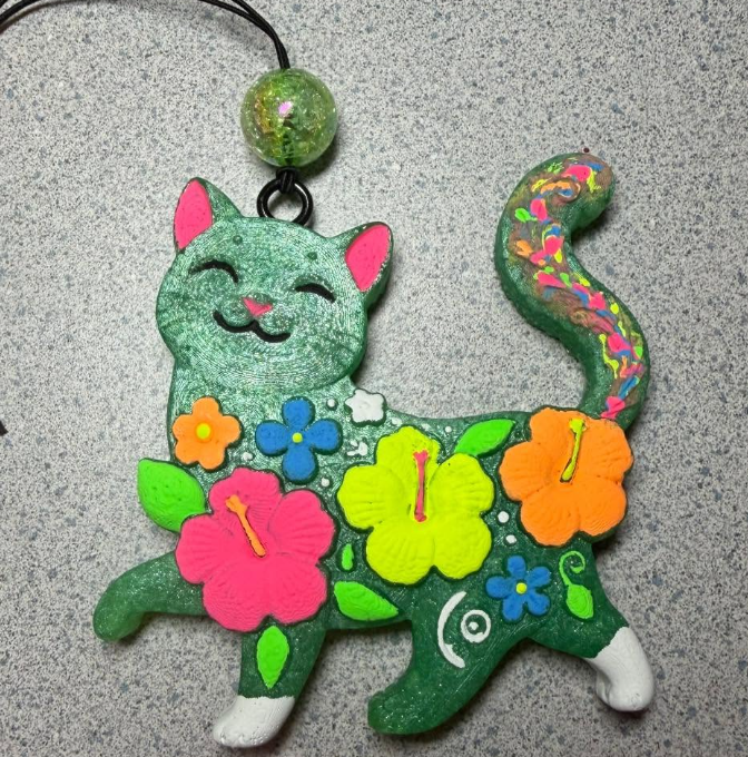 3D Floral cat