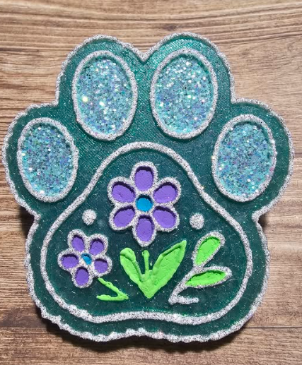 Paw Print With Flowers