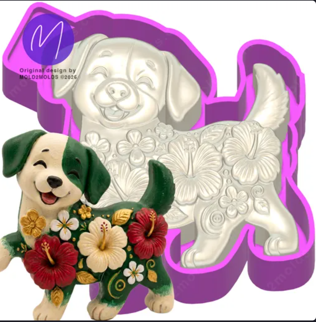 3D Floral dog