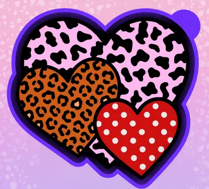 Patterned Overlapping Hearts