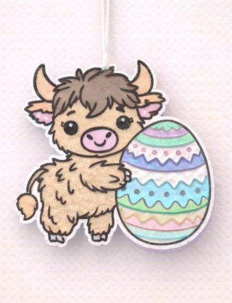 Highland Cow Easter Egg