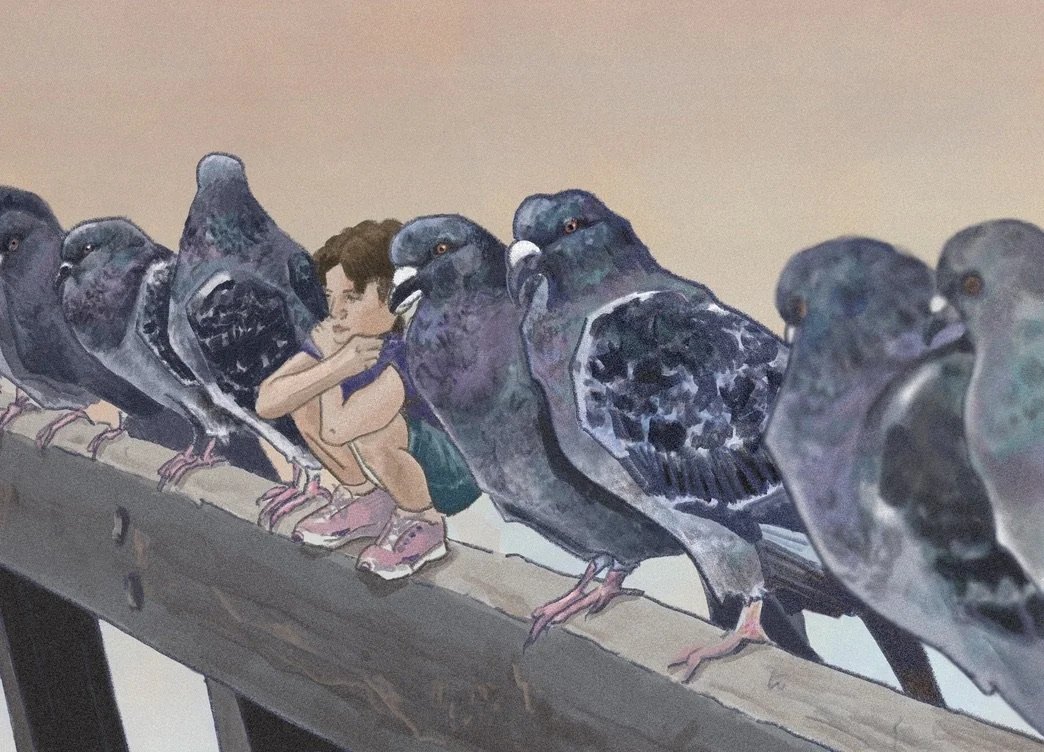 “Pigeon Dream” is a digital illustration that was prepared for a digital design course at Brown University in 2022. 