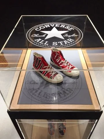 Top-view of Converse NBA All-Star footwear pedestal display