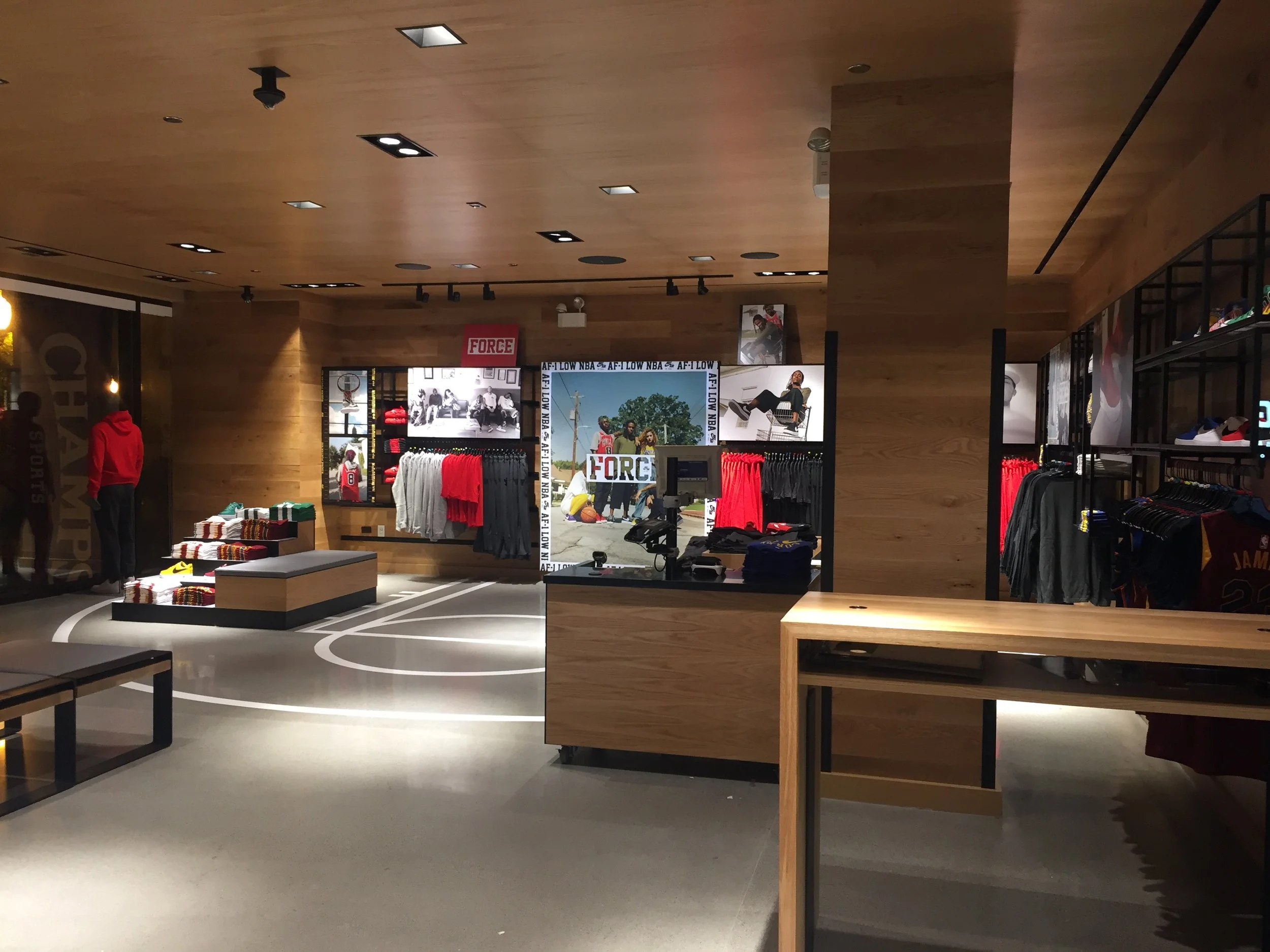 Overview of AF1 merchandising display