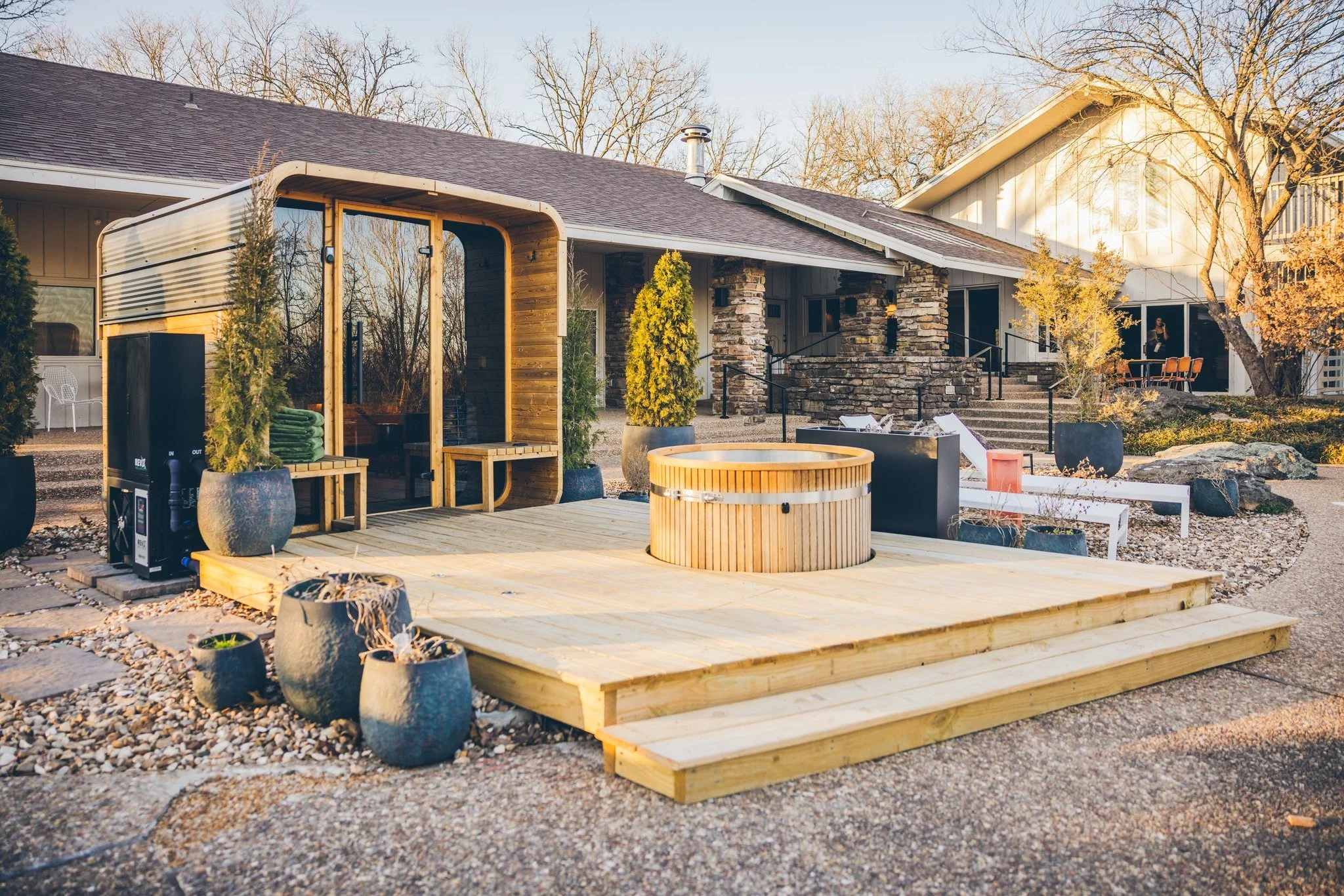 Outdoor Wellness Space 

A sauna by itself is great. But the setup around it is what makes you actually use it. 

The difference between a "feature" and a "routine" usually comes down to layout&mdash;where you cool down, where you