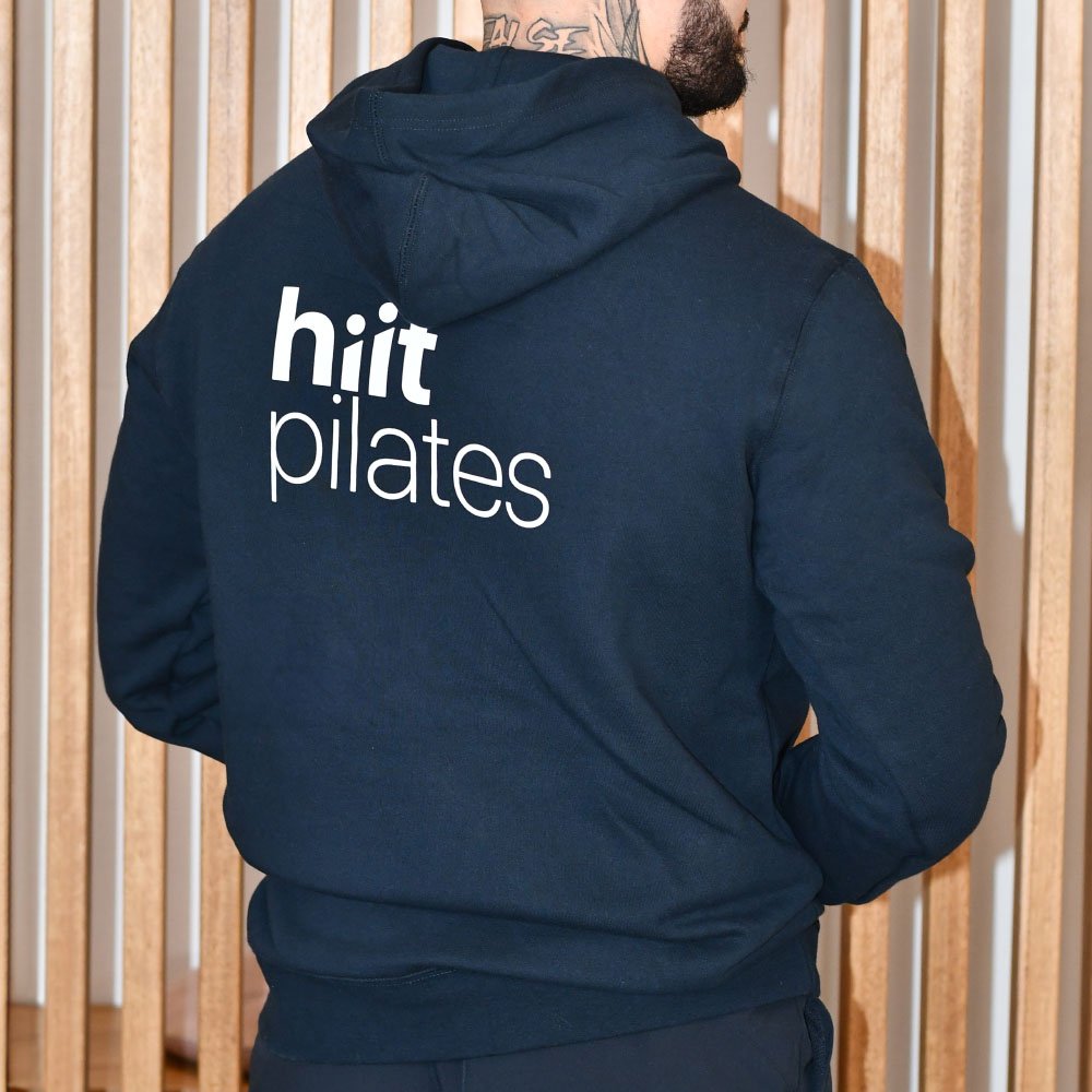 HIIT Pilates Hoodie (Navy) back view