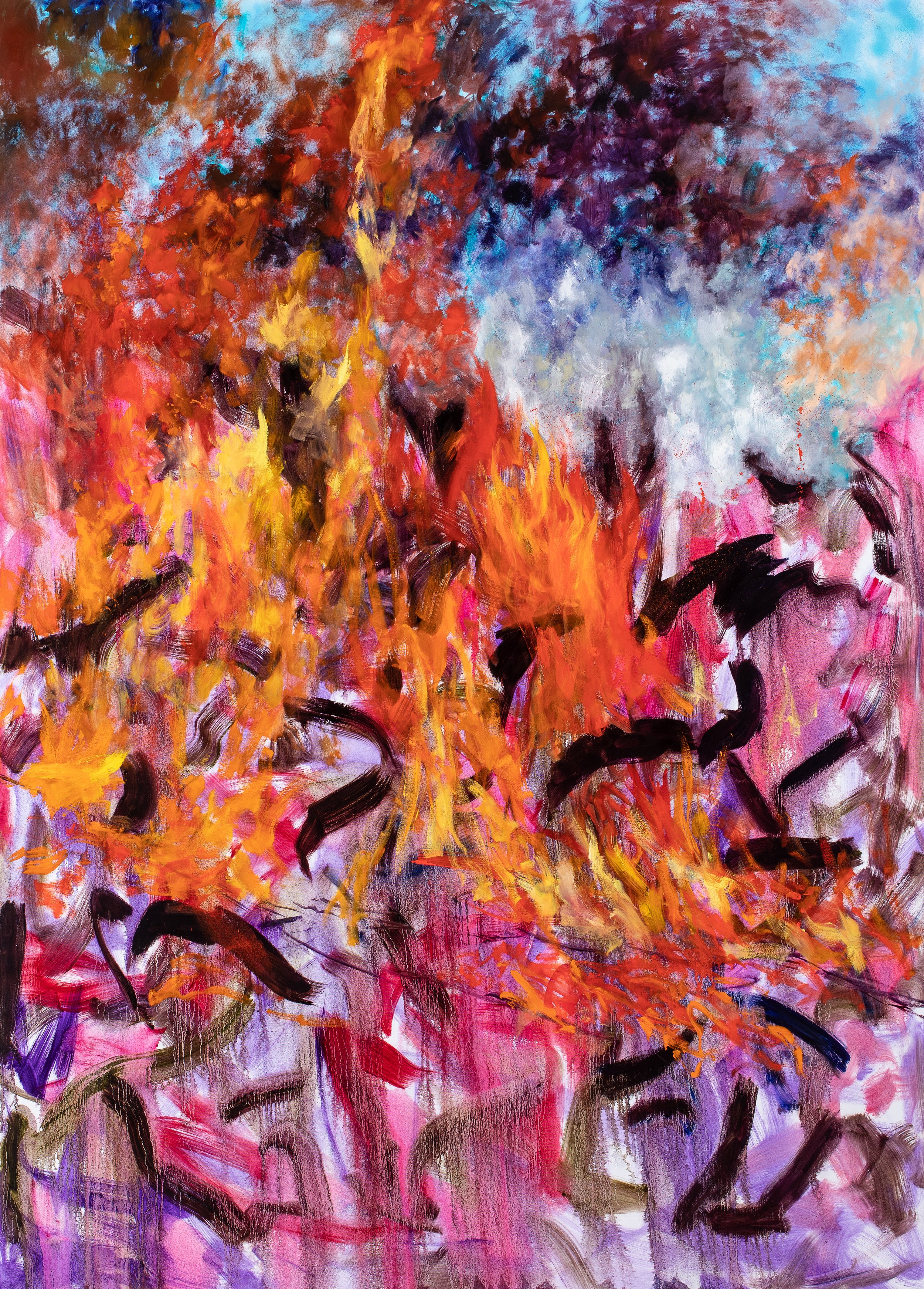 Untitled Wild Fire Series
Oil on Canvas, 84” x 60” 2019